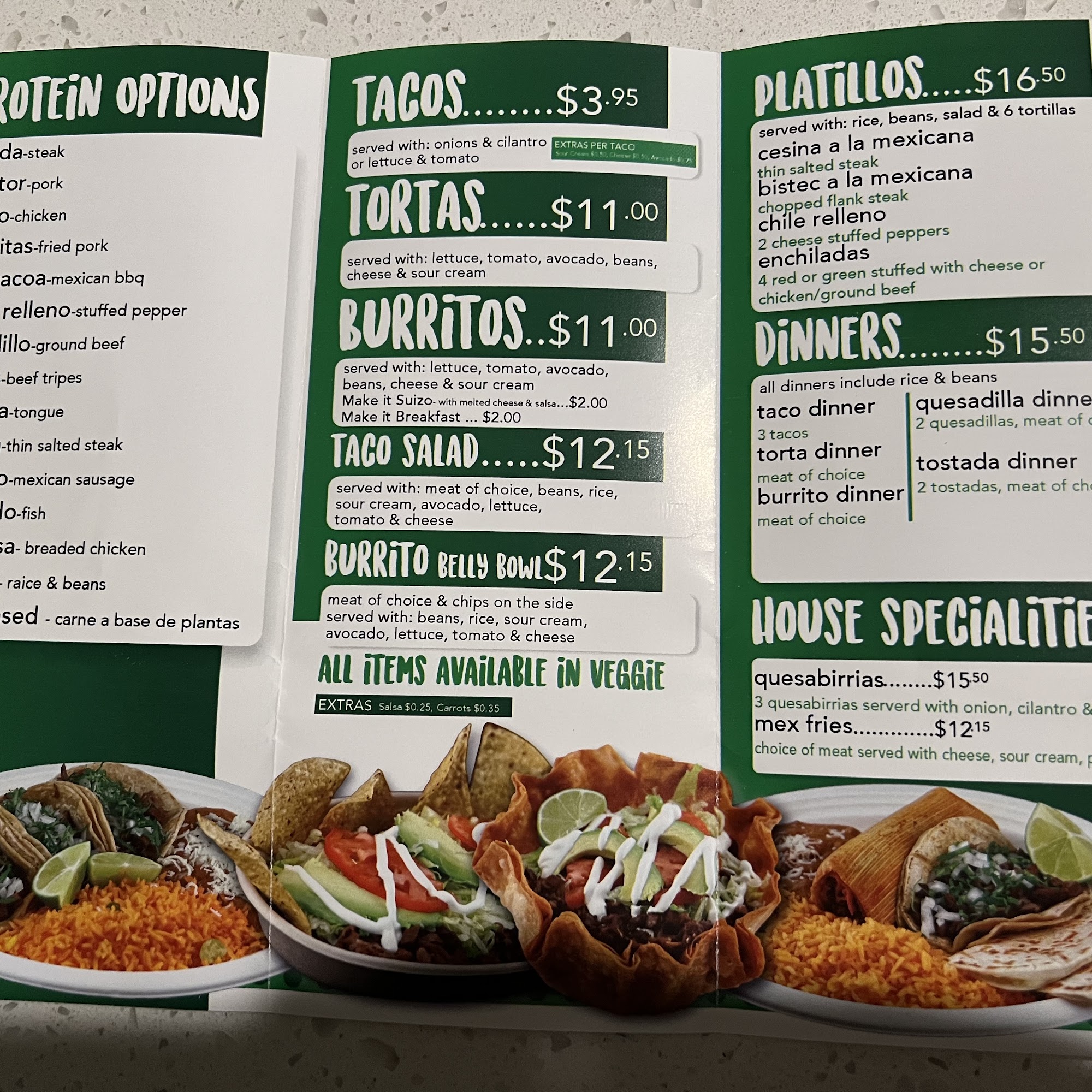 Cilantro Taco Grill - Wheeling Menu