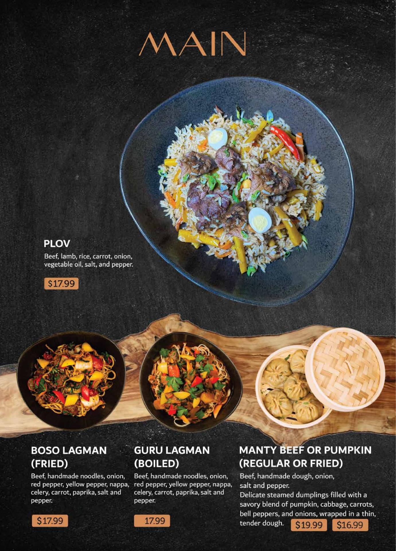 KAZAN RESTAURANT Menu