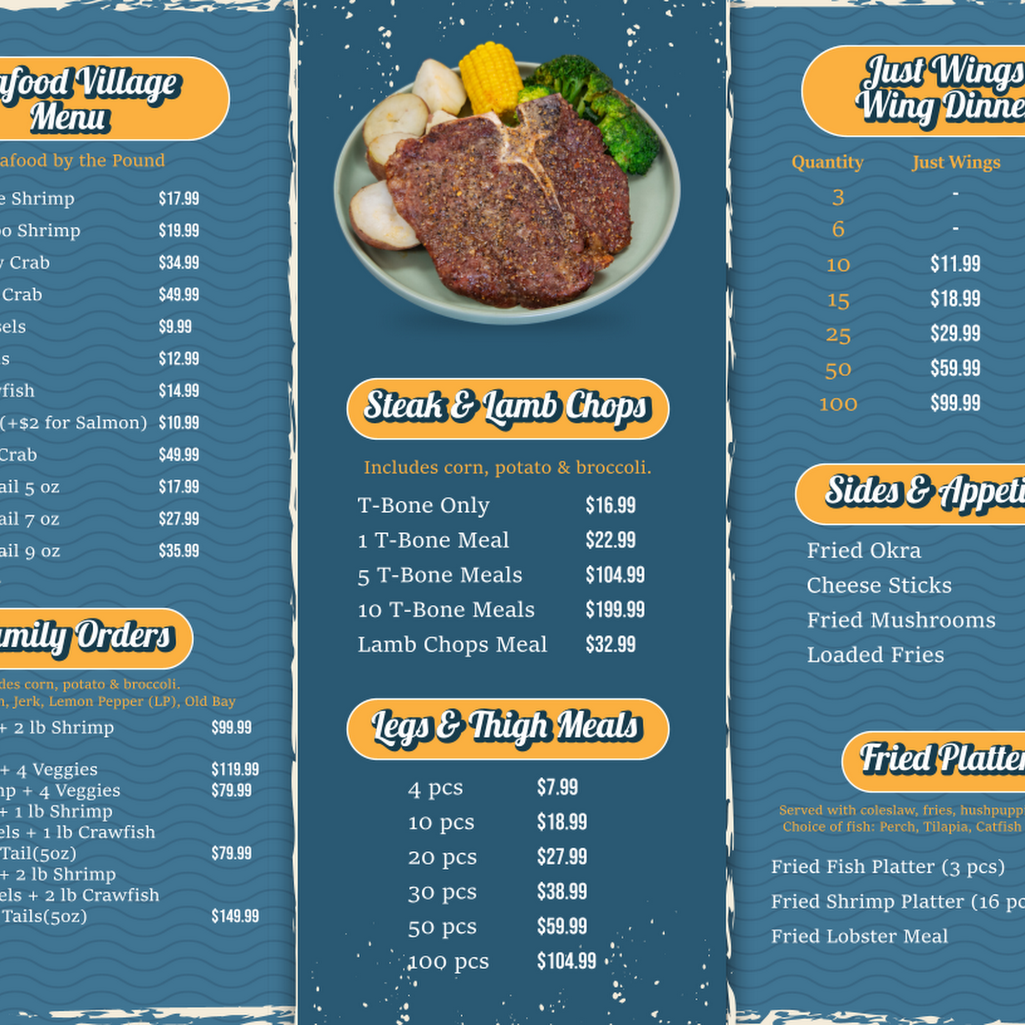 Seafood Village Menu