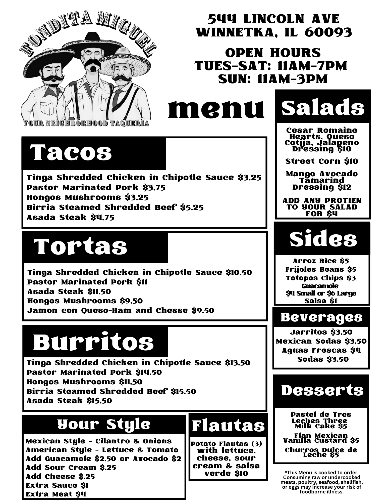 Fondita Miguel Menu