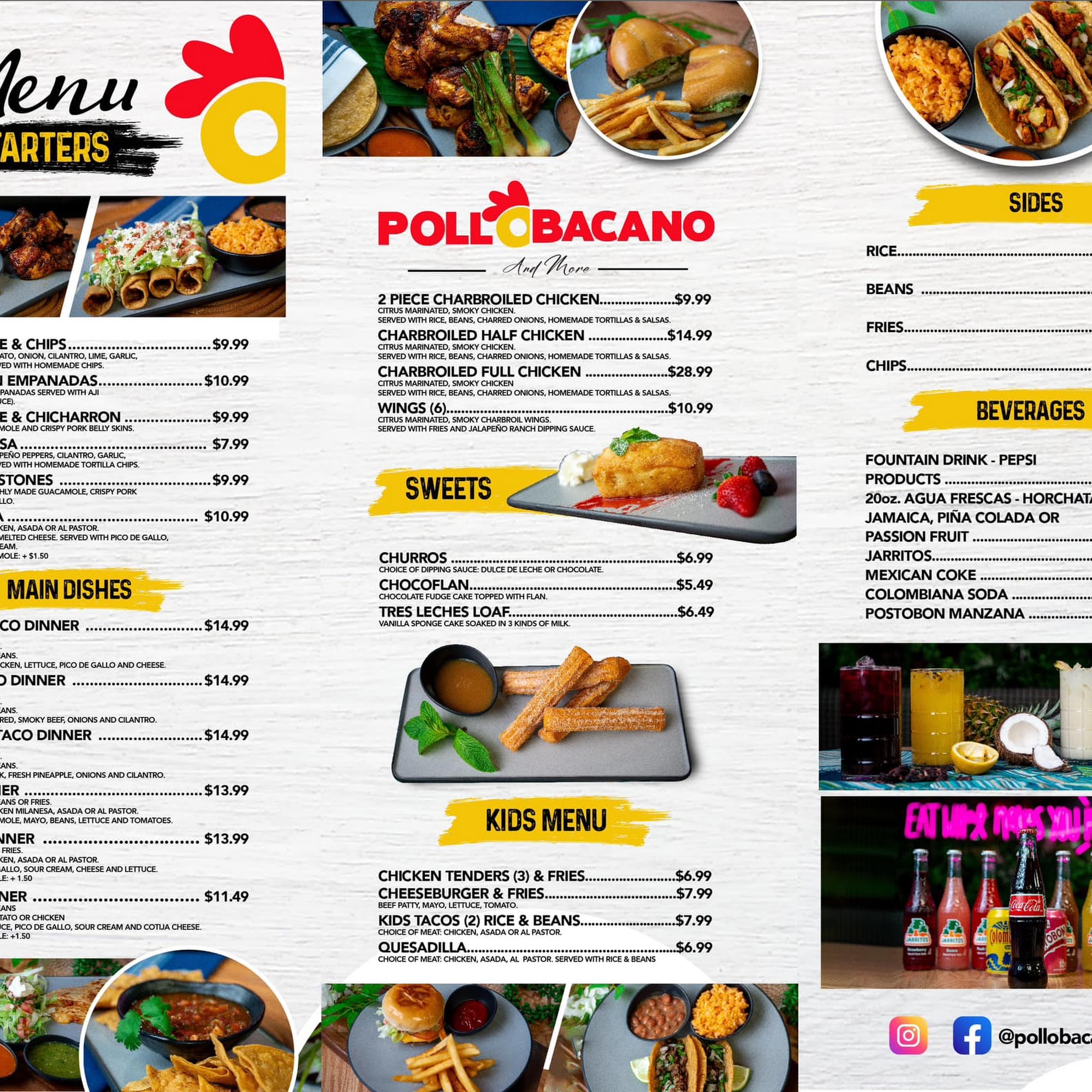 Pollo Bacano Menu
