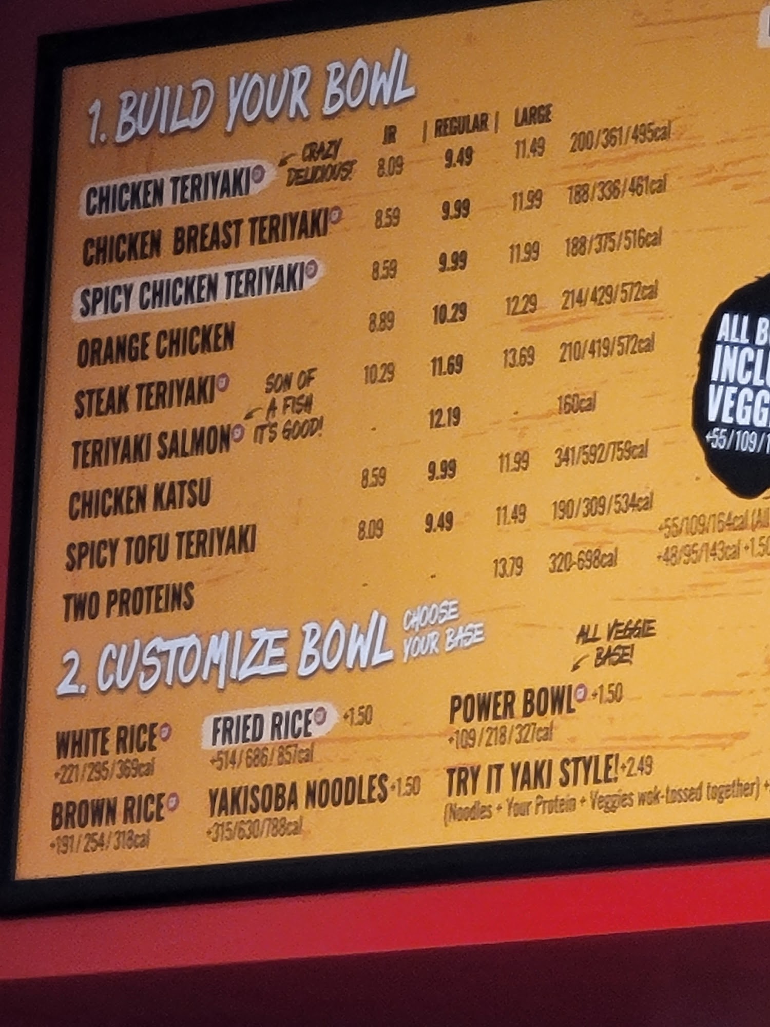 Teriyaki Madness Menu