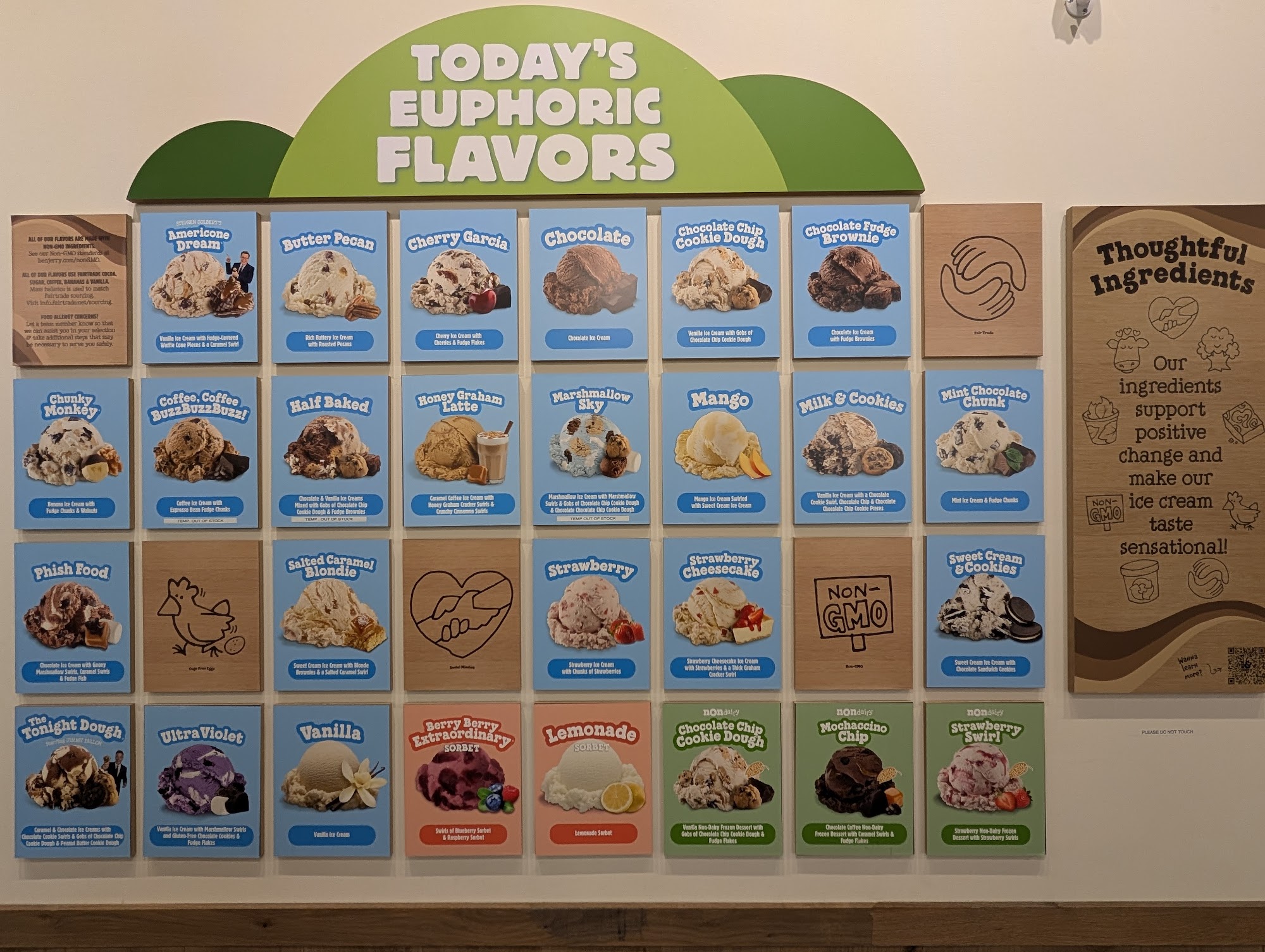 Ben & Jerry's Menu