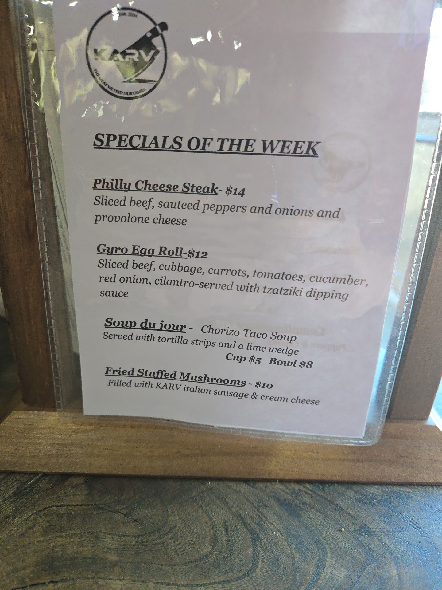 KARV Meats, LLC Menu