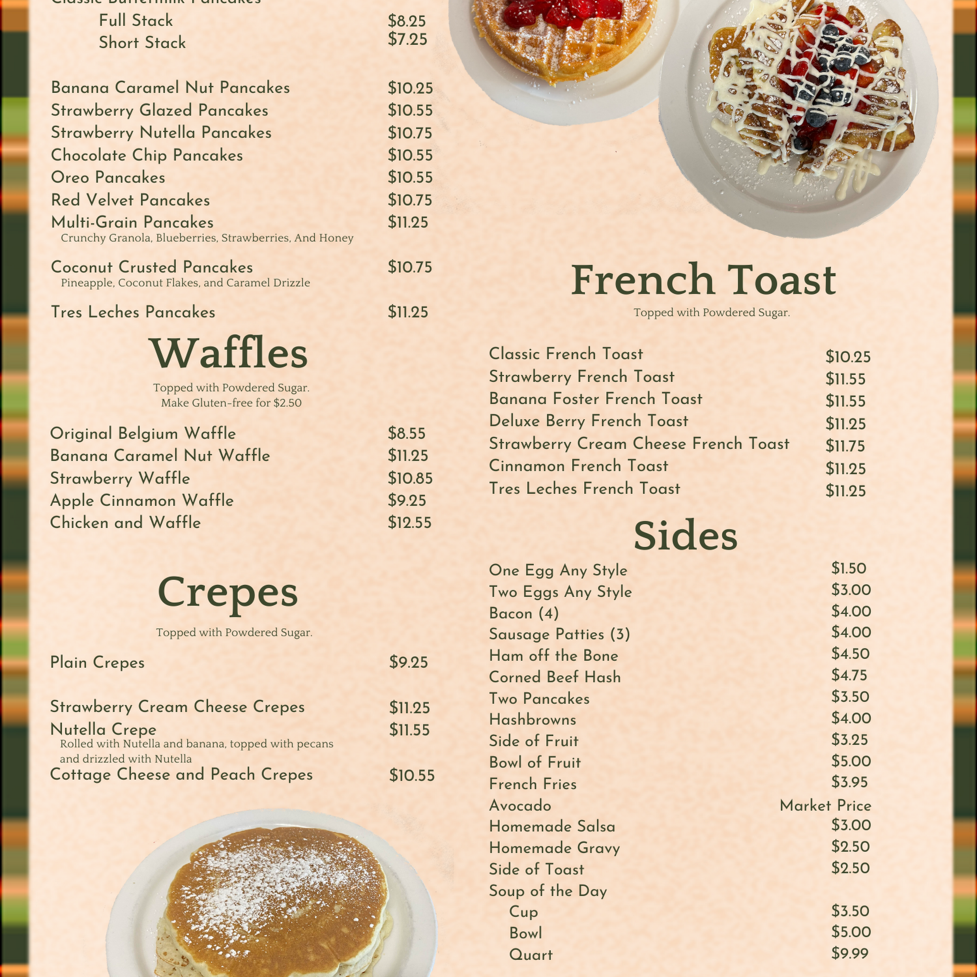 Green Apple Pancake House Menu