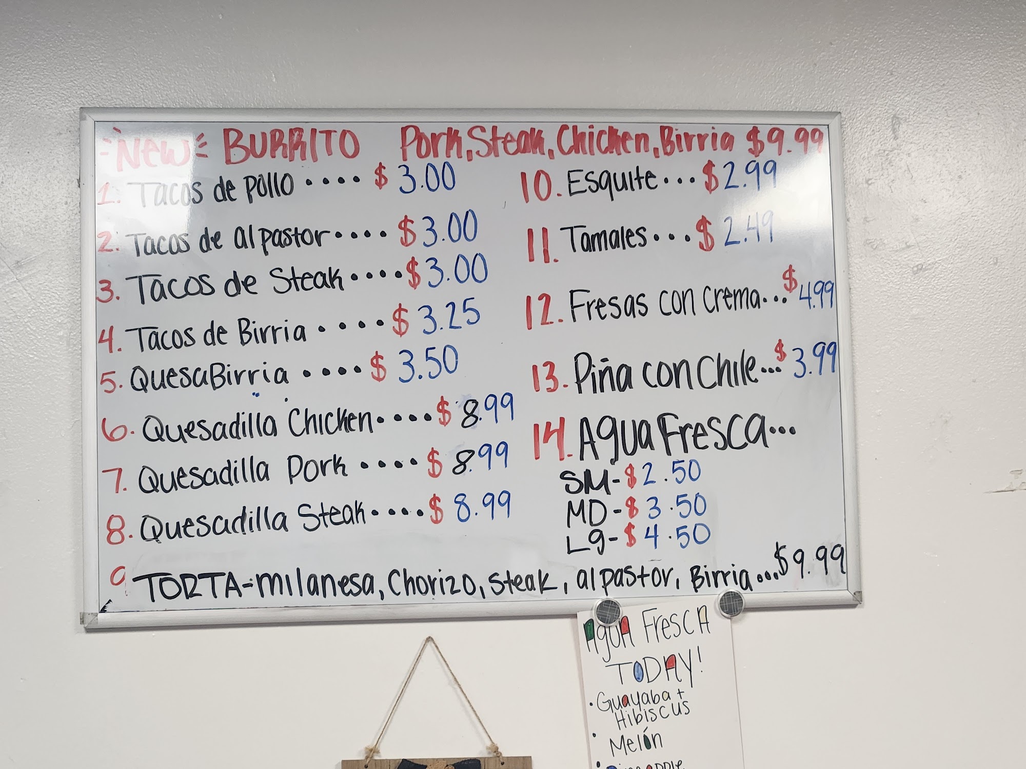 Los Compadres Authentic Mexican Food Menu