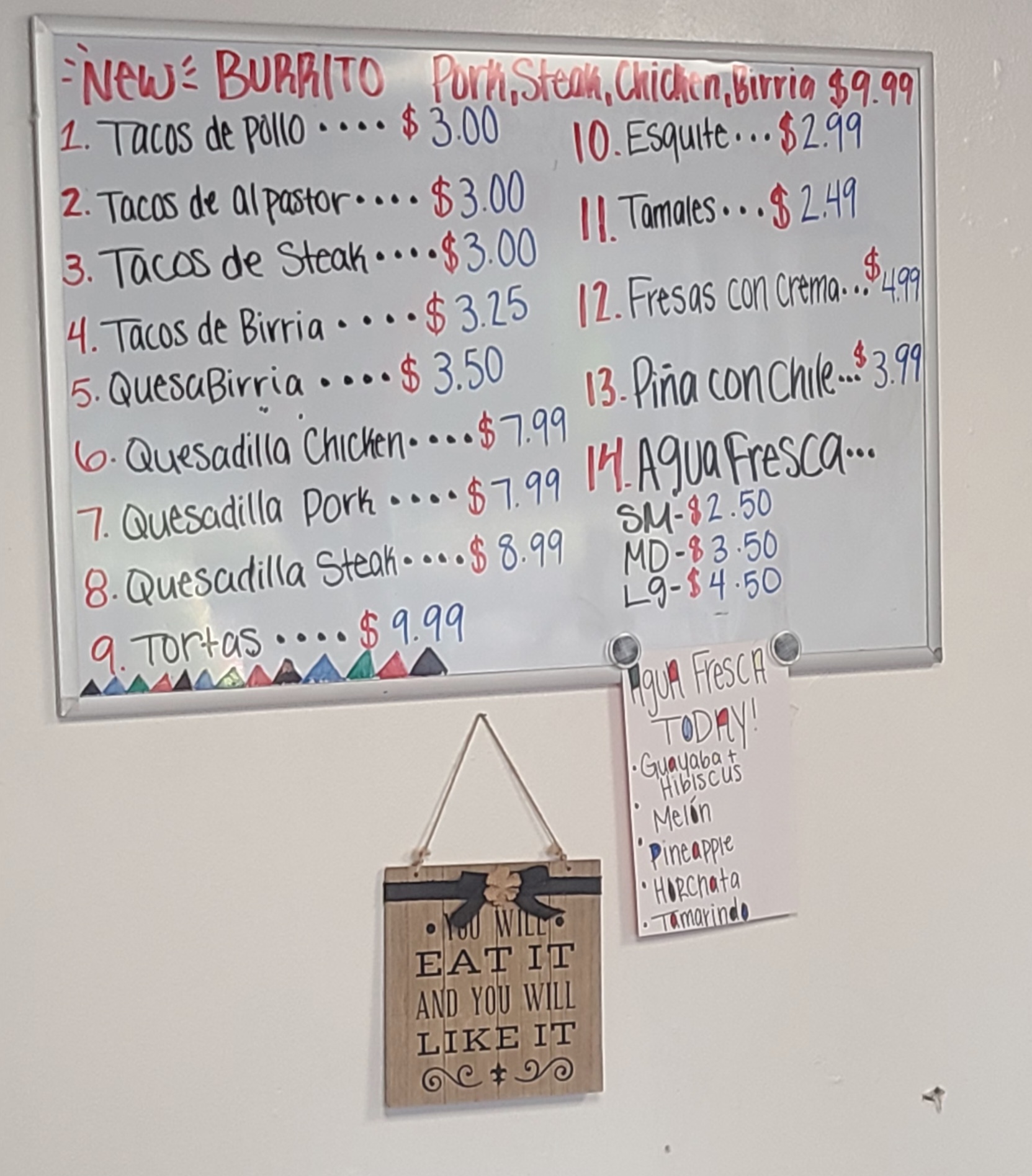 Los Compadres Authentic Mexican Food Menu