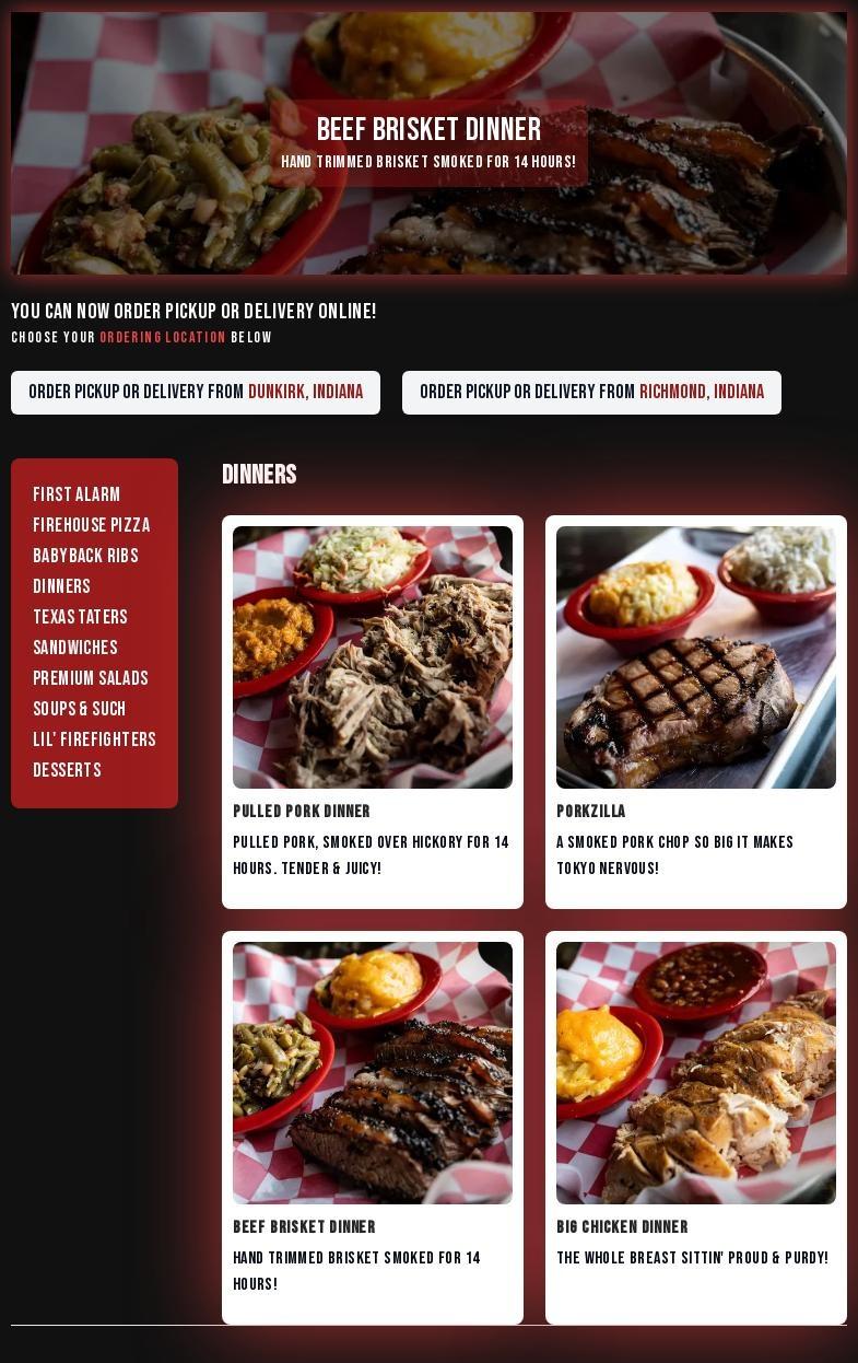 Firehouse BBQ and Blues Menu