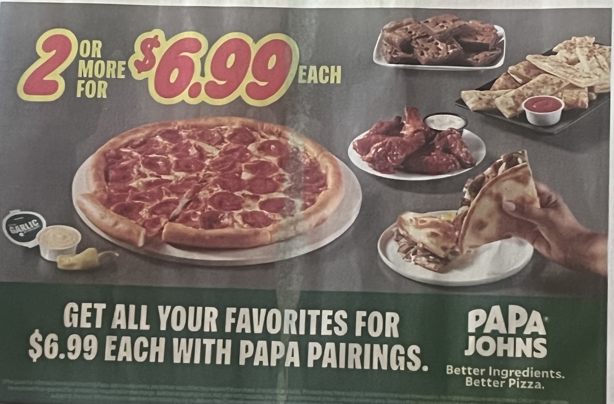 Papa Johns Pizza Menu
