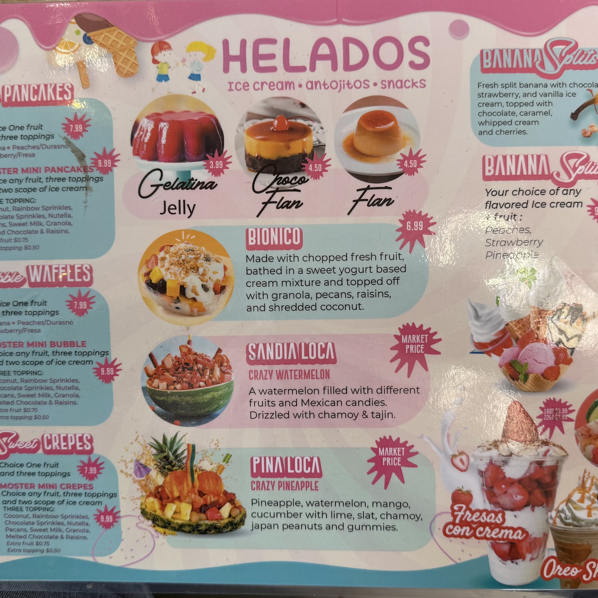 Helados Menu