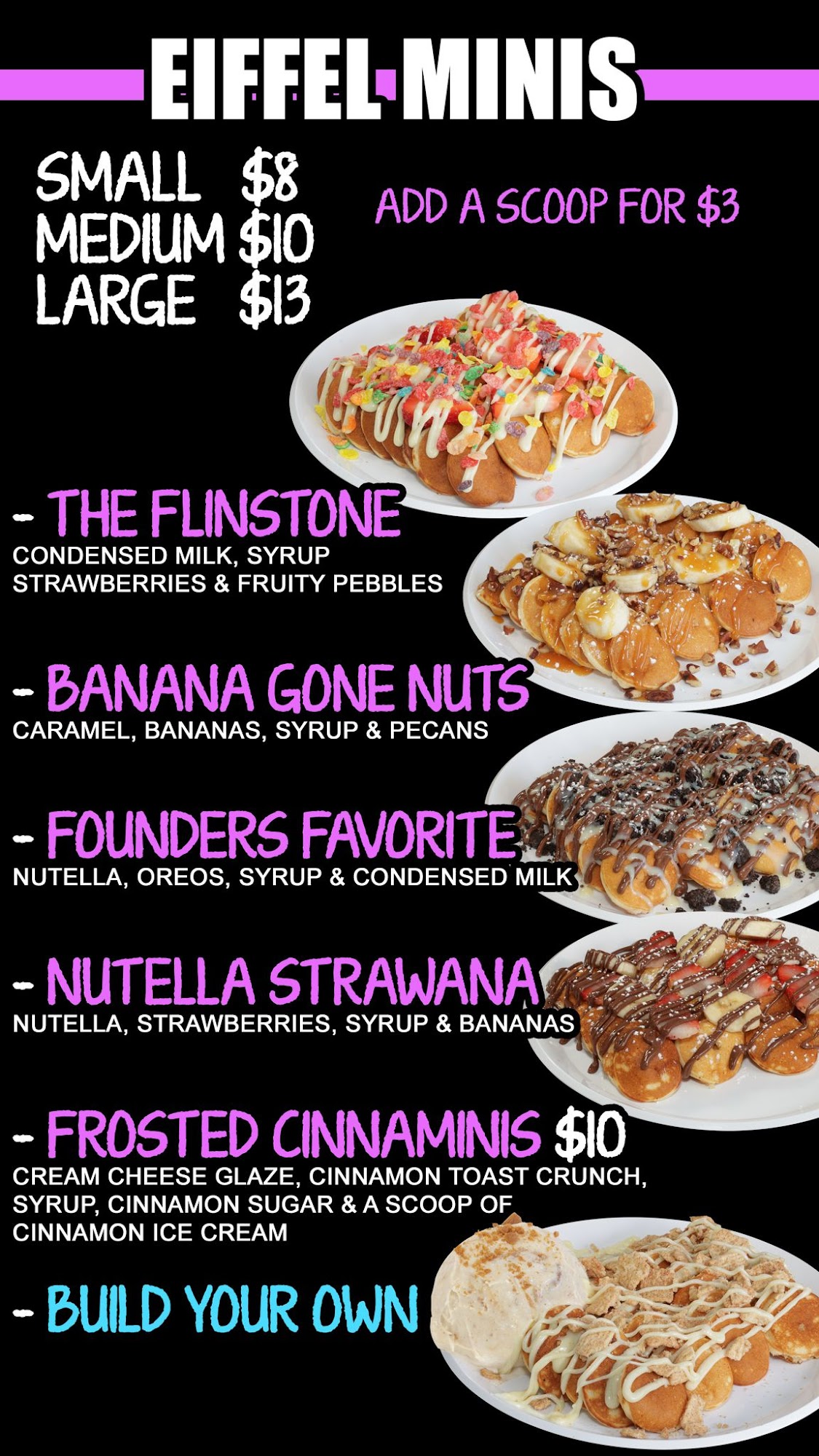 Eiffel Waffle Fishers Menu