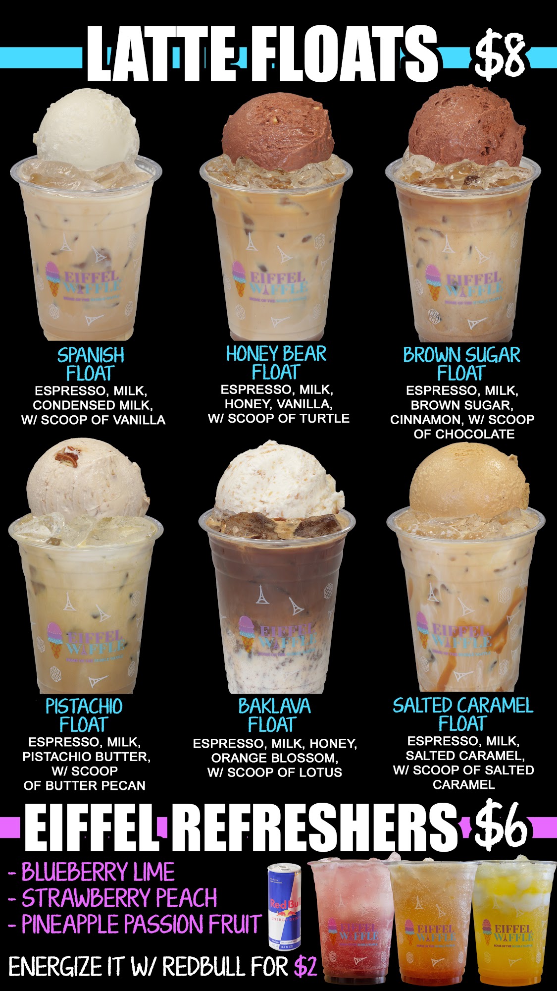 Eiffel Waffle Fishers Menu