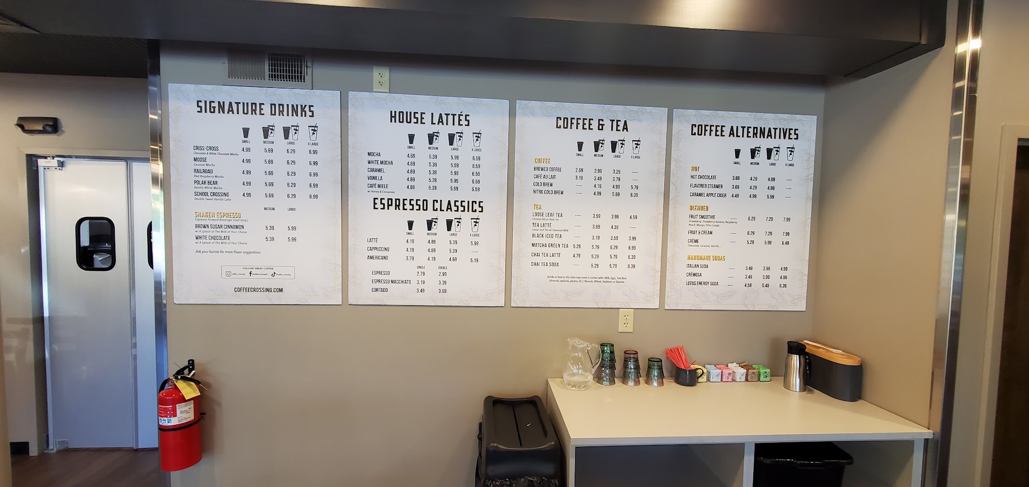 Coffee Crossing Menu