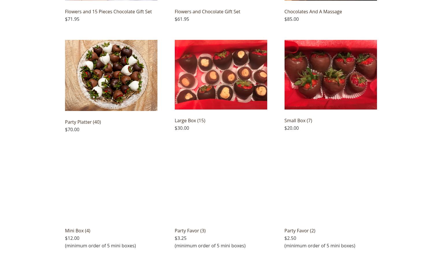 Fort Wayne Chocolate Fountain Menu