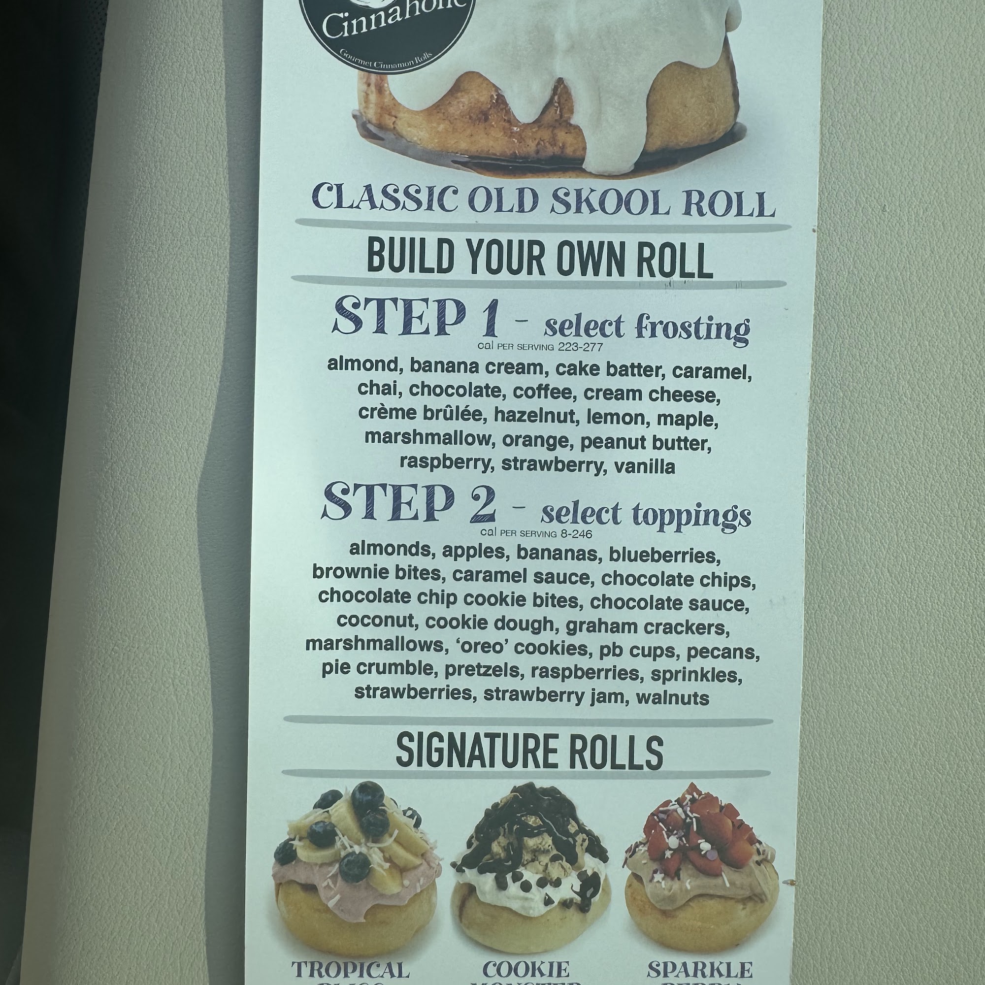 Cinnaholic Menu