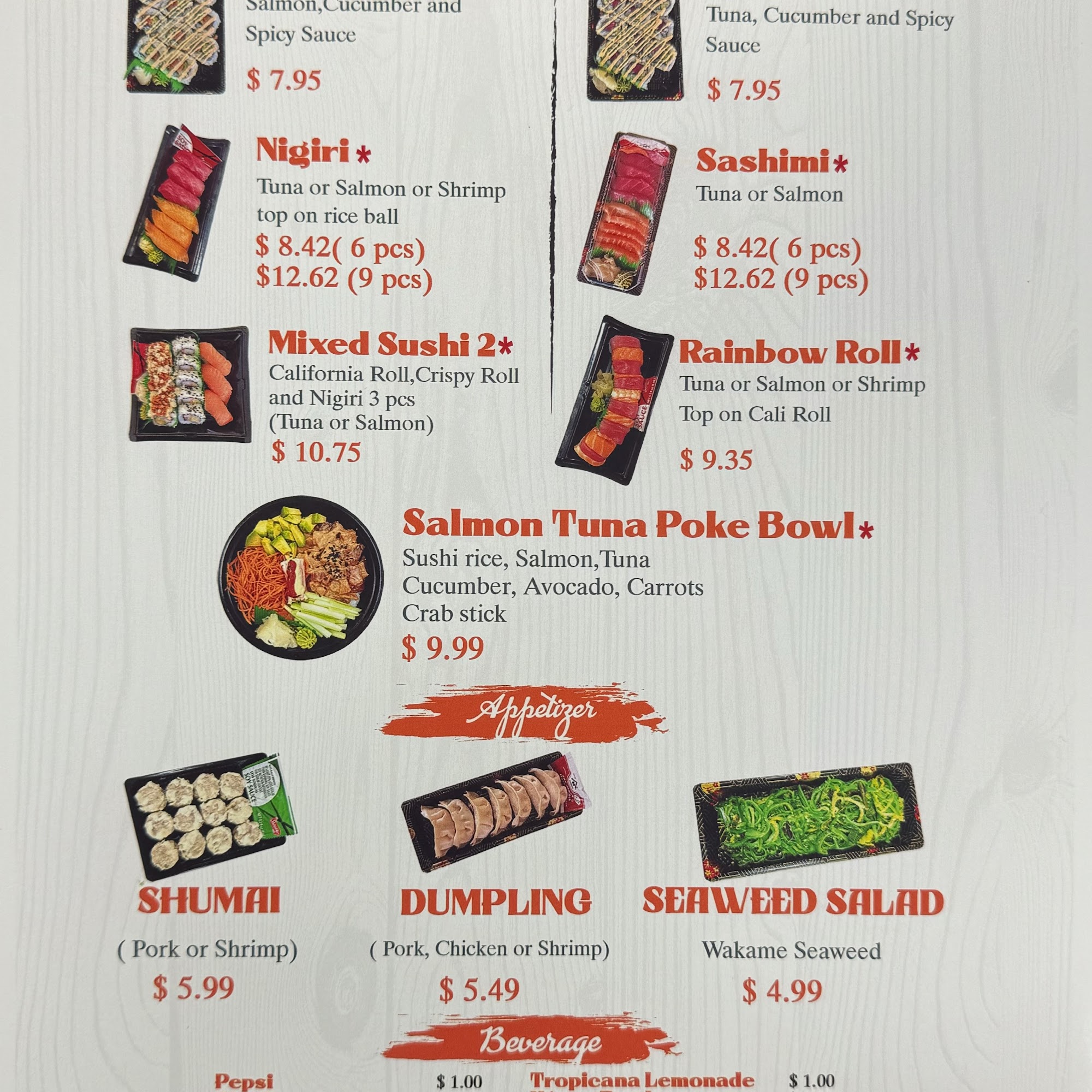 ACO Sushi Menu