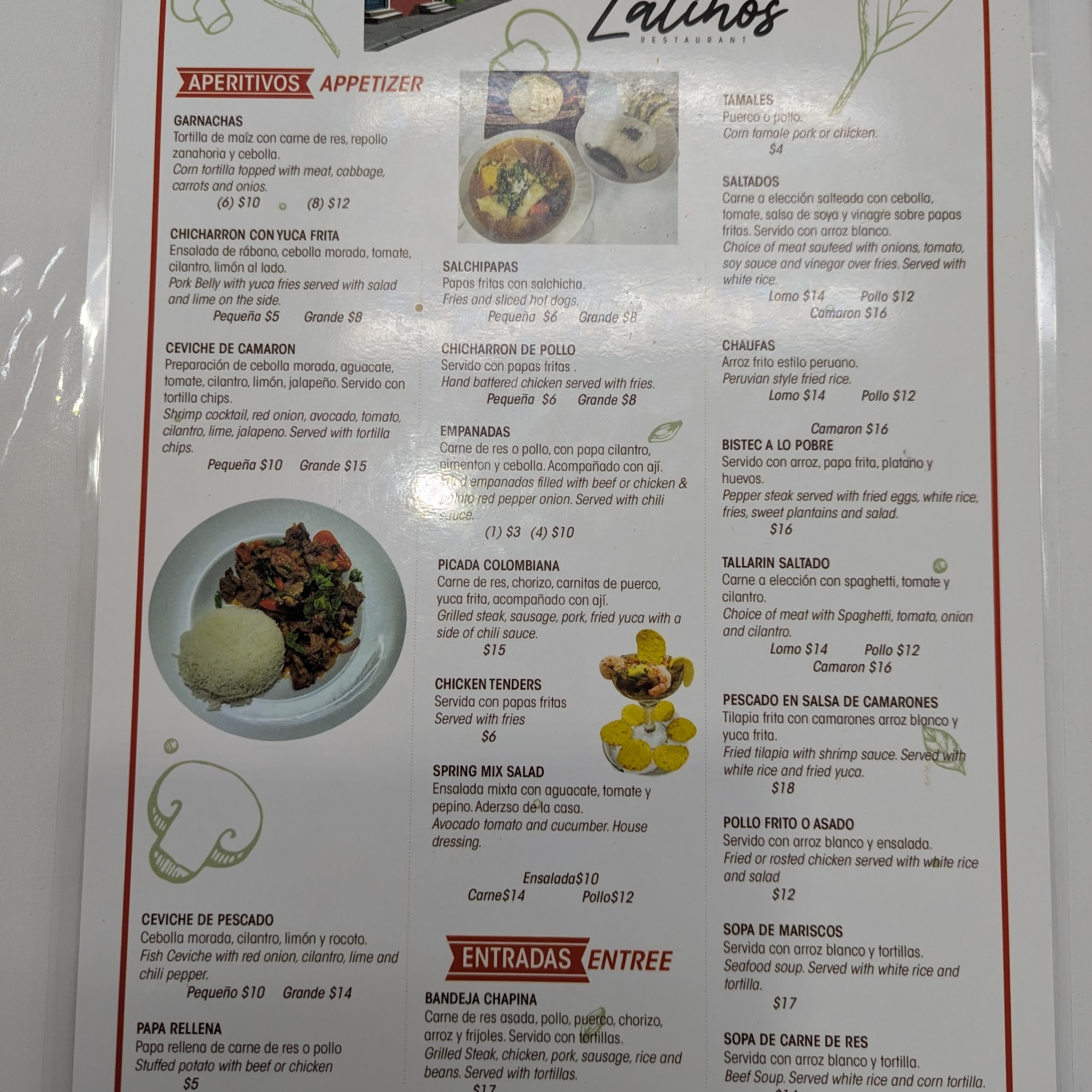 Antojitos Latinos Menu