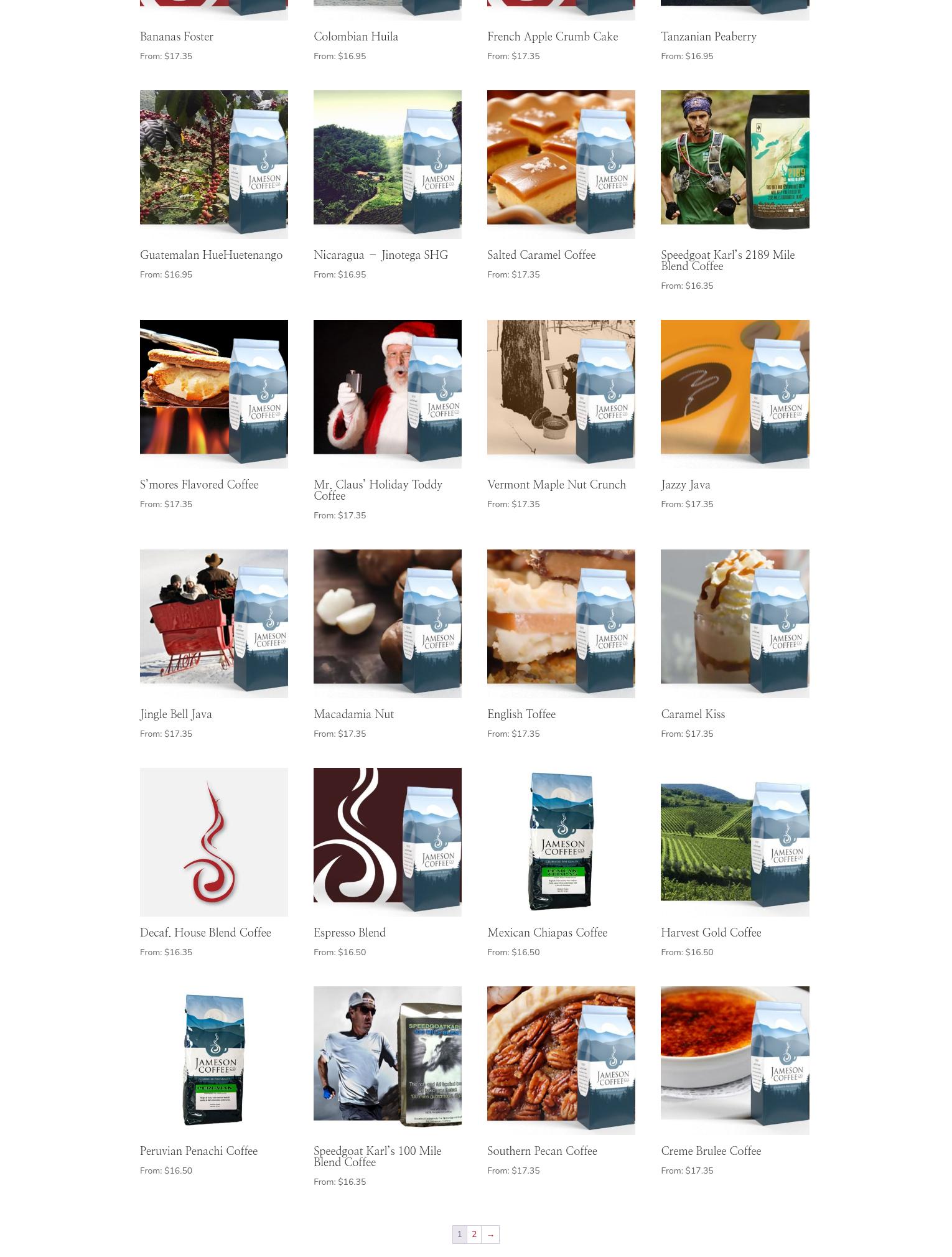 Jameson Coffee Menu