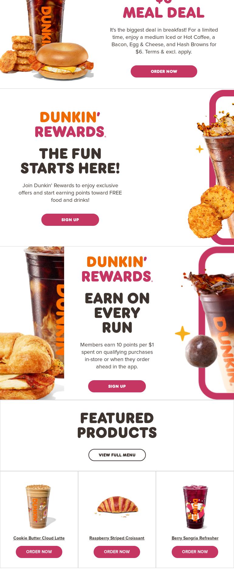 Dunkin' Menu