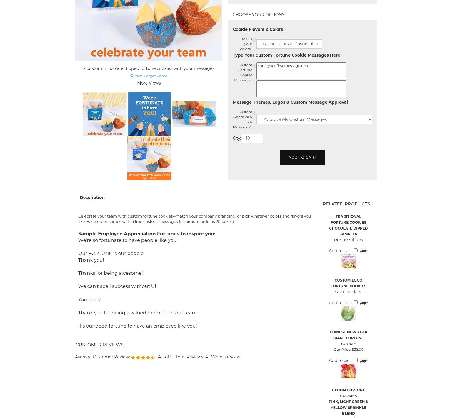 Fancy Fortune Cookies Menu