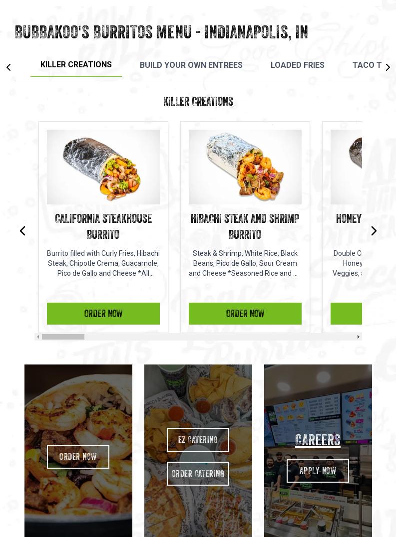 Bubbakoo's Burritos Menu