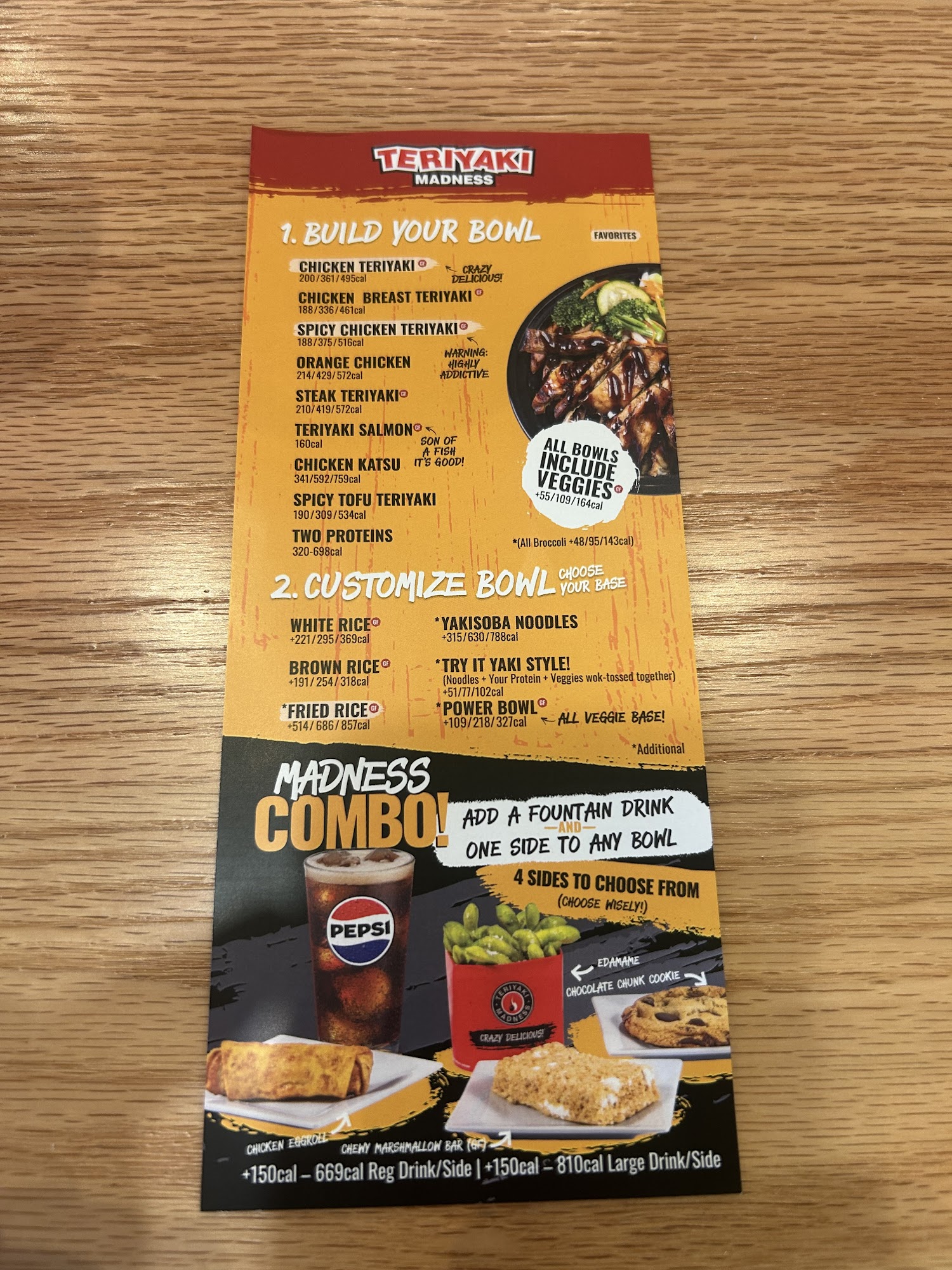 Teriyaki Madness Menu