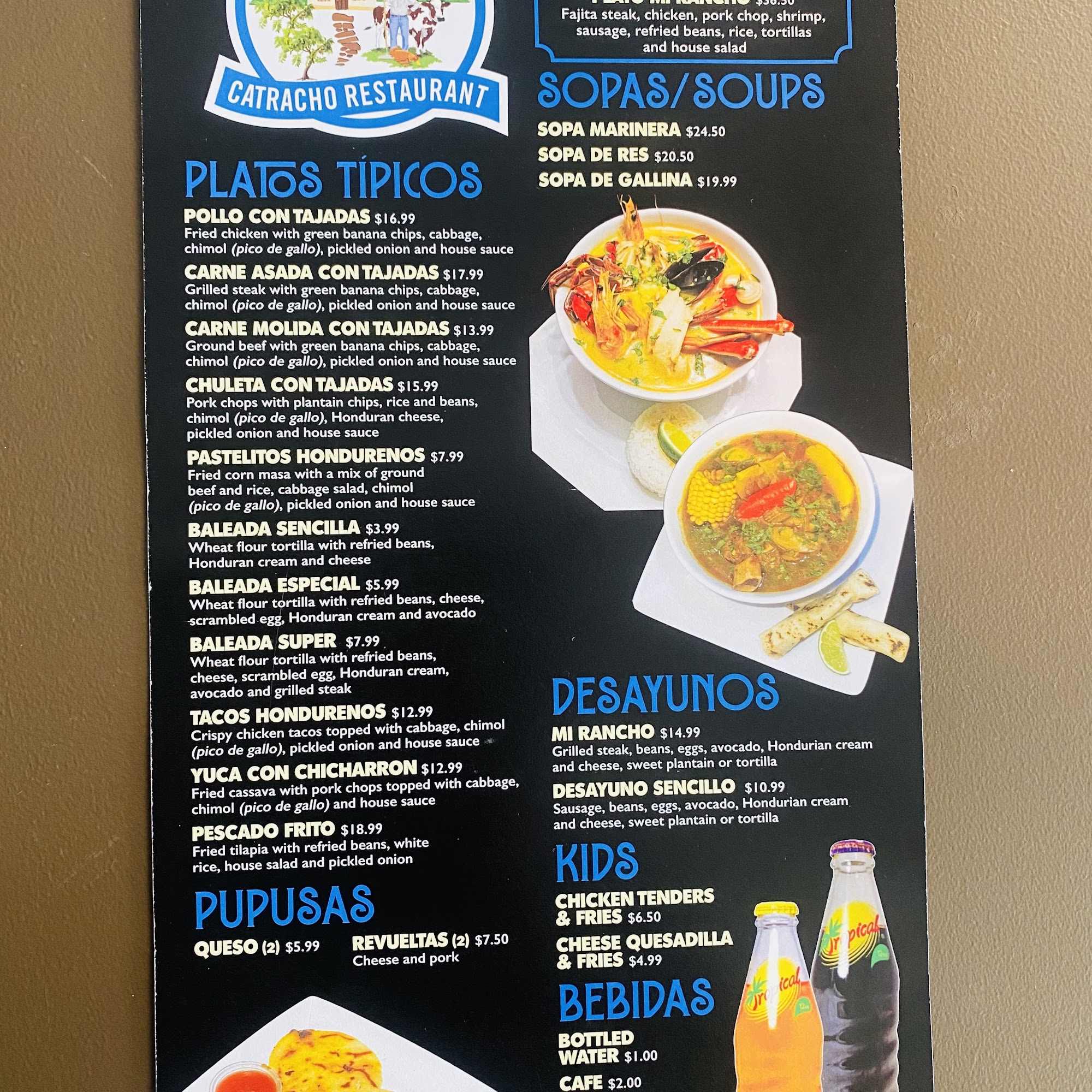 Mi Rancho Catracho Restaurant Menu