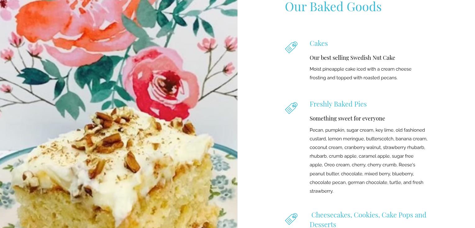 Itty Bitty Bakery Menu