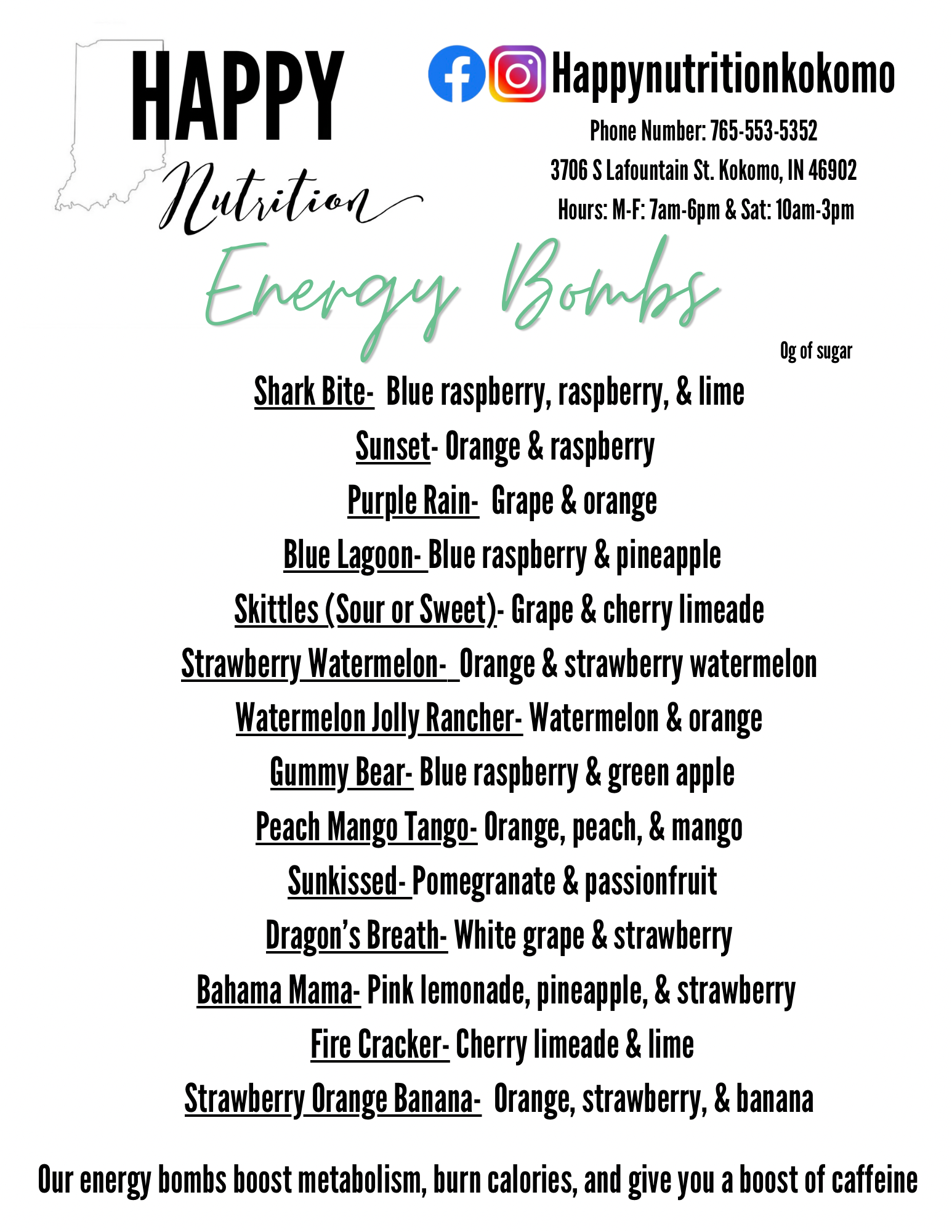 Herbalife MLM Retailer - Happy Nutrition Menu