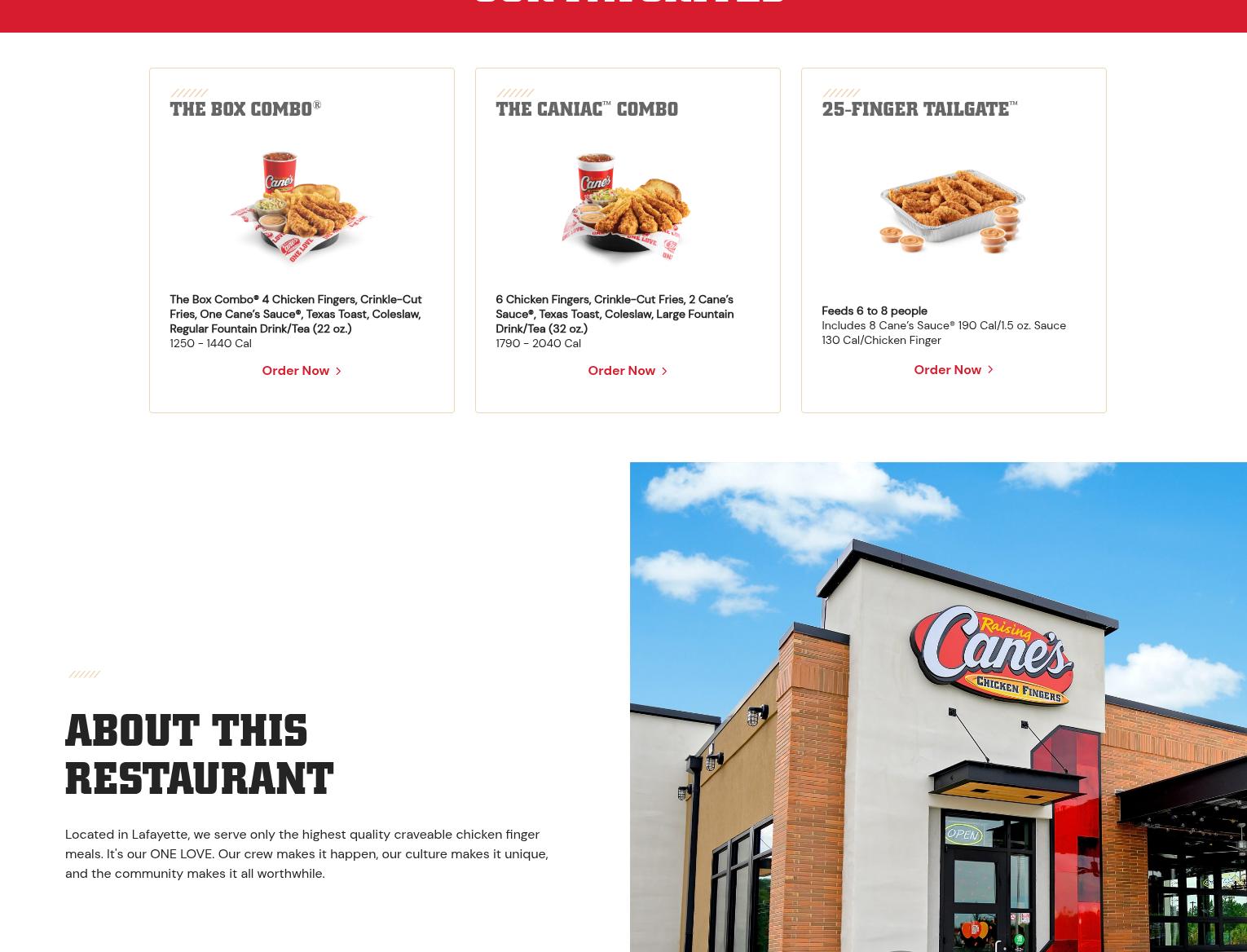 Raising Cane's Chicken Fingers 5 N Creasy Ln, Lafayette