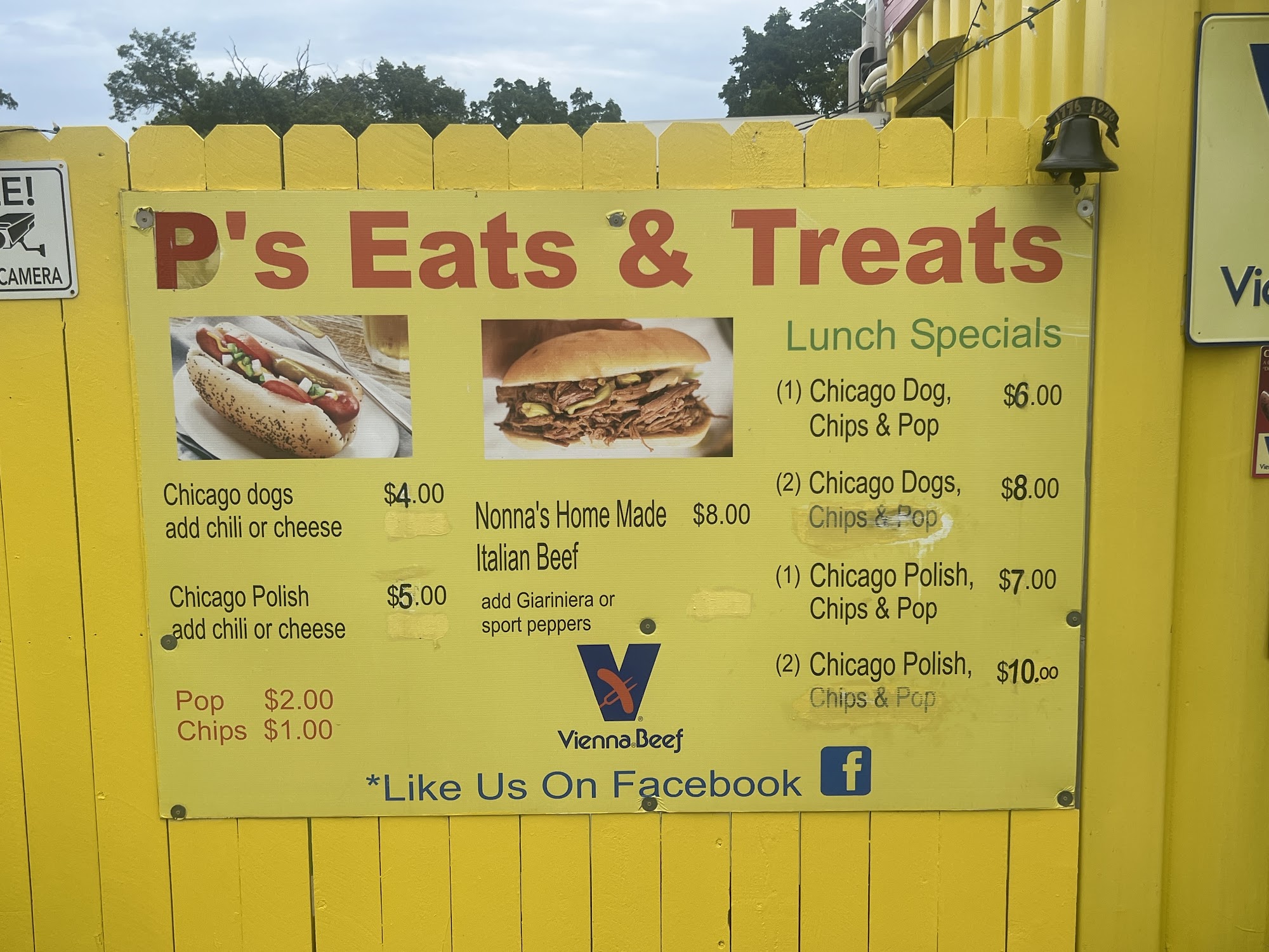 Ps Eats & Treats Menu