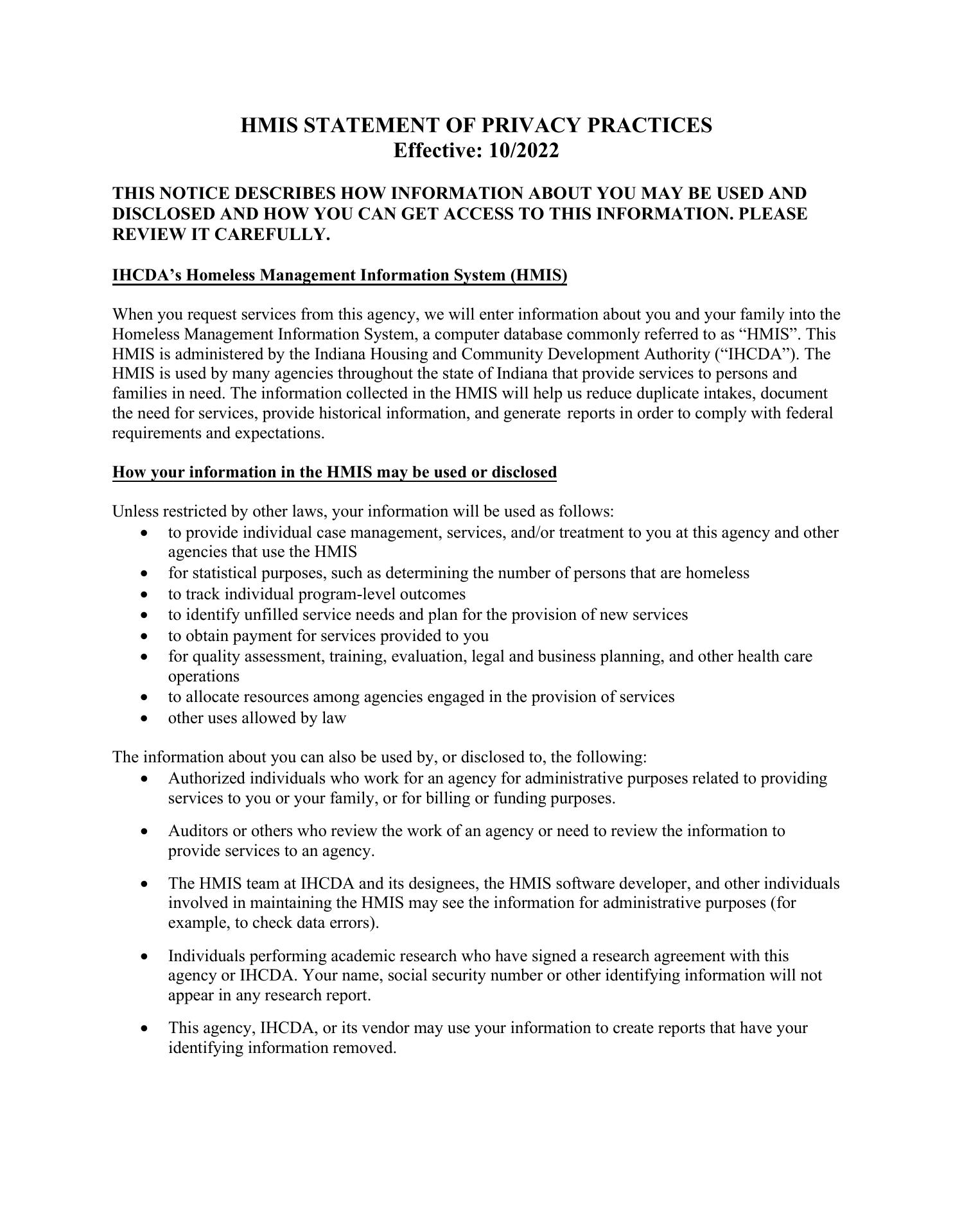 Mental Health America of Boone County Menu