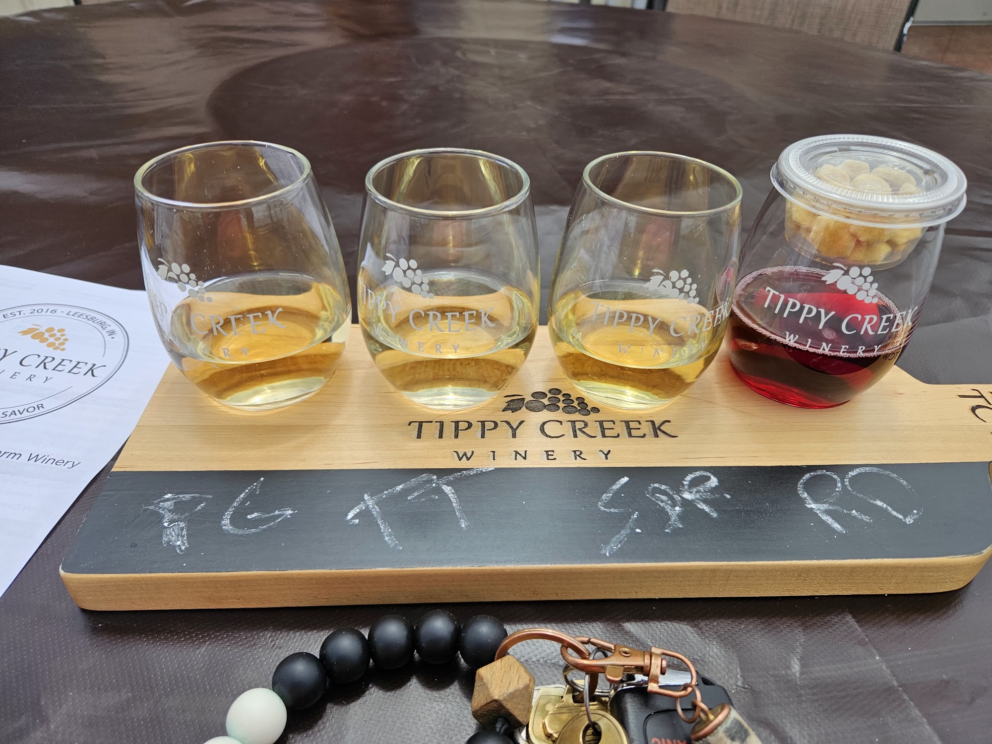 Tippy Creek Winery Menu