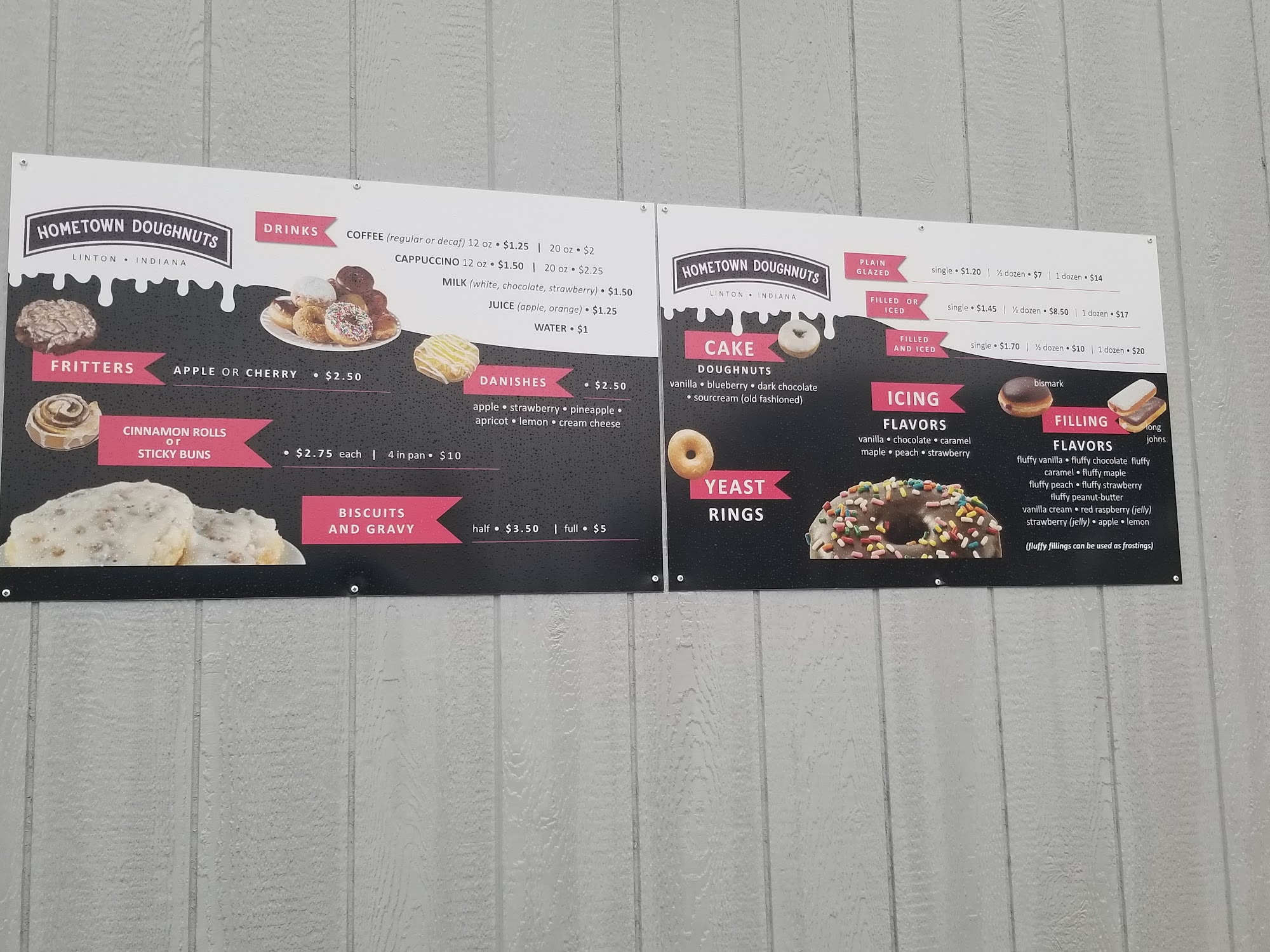 Hometown Doughnuts Menu