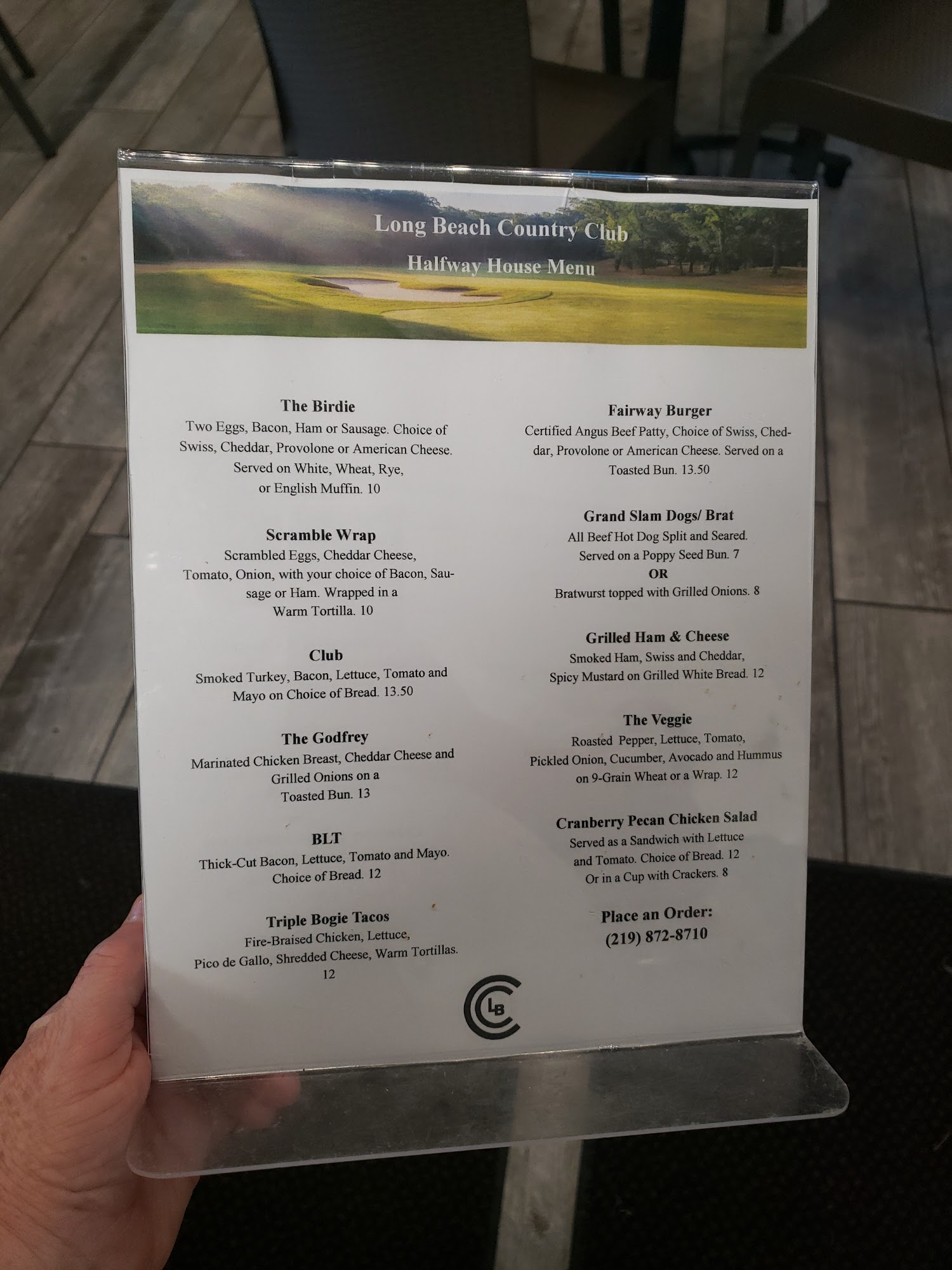 Long Beach Country Club - Halfway House Menu