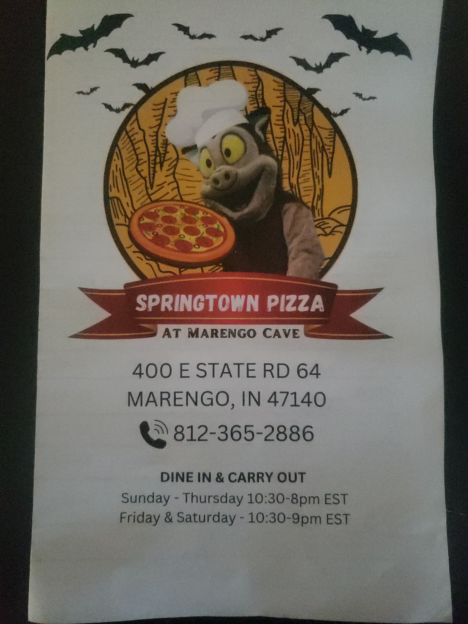 Springtown Pizza at Marengo Cave