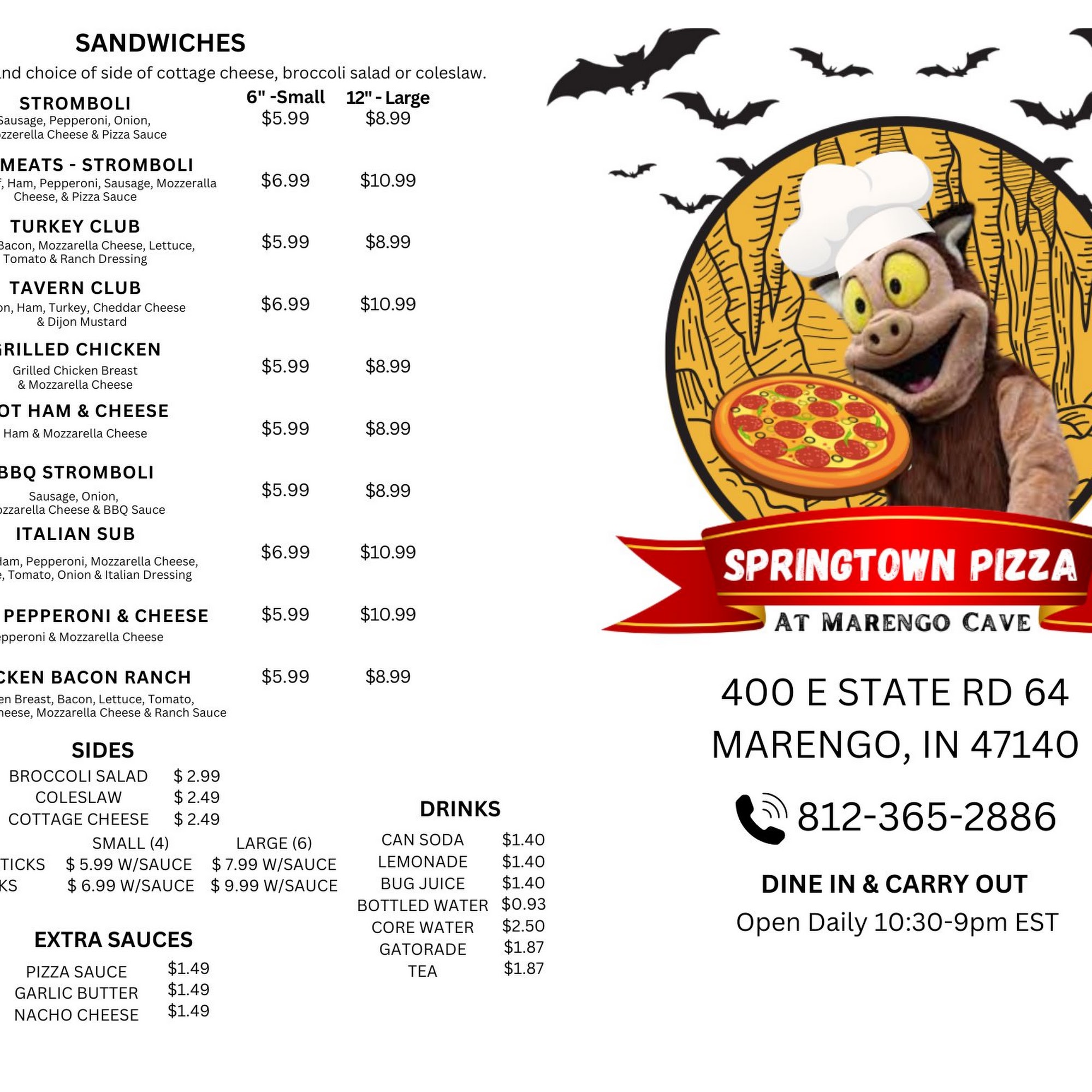 Springtown Pizza at Marengo Cave