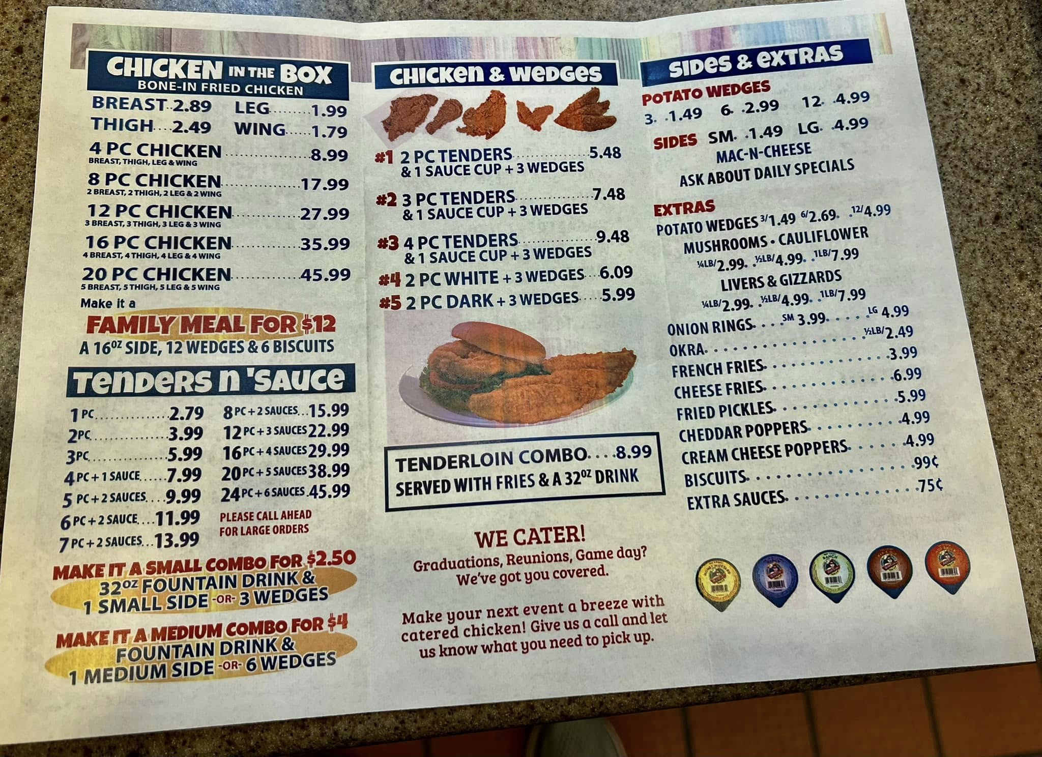 Charley Biggs Menu