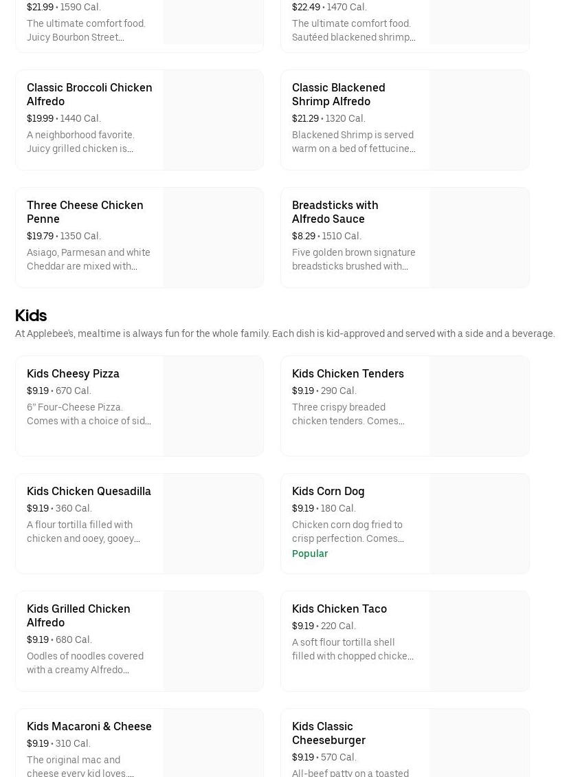 Applebee's Grill + Bar Menu