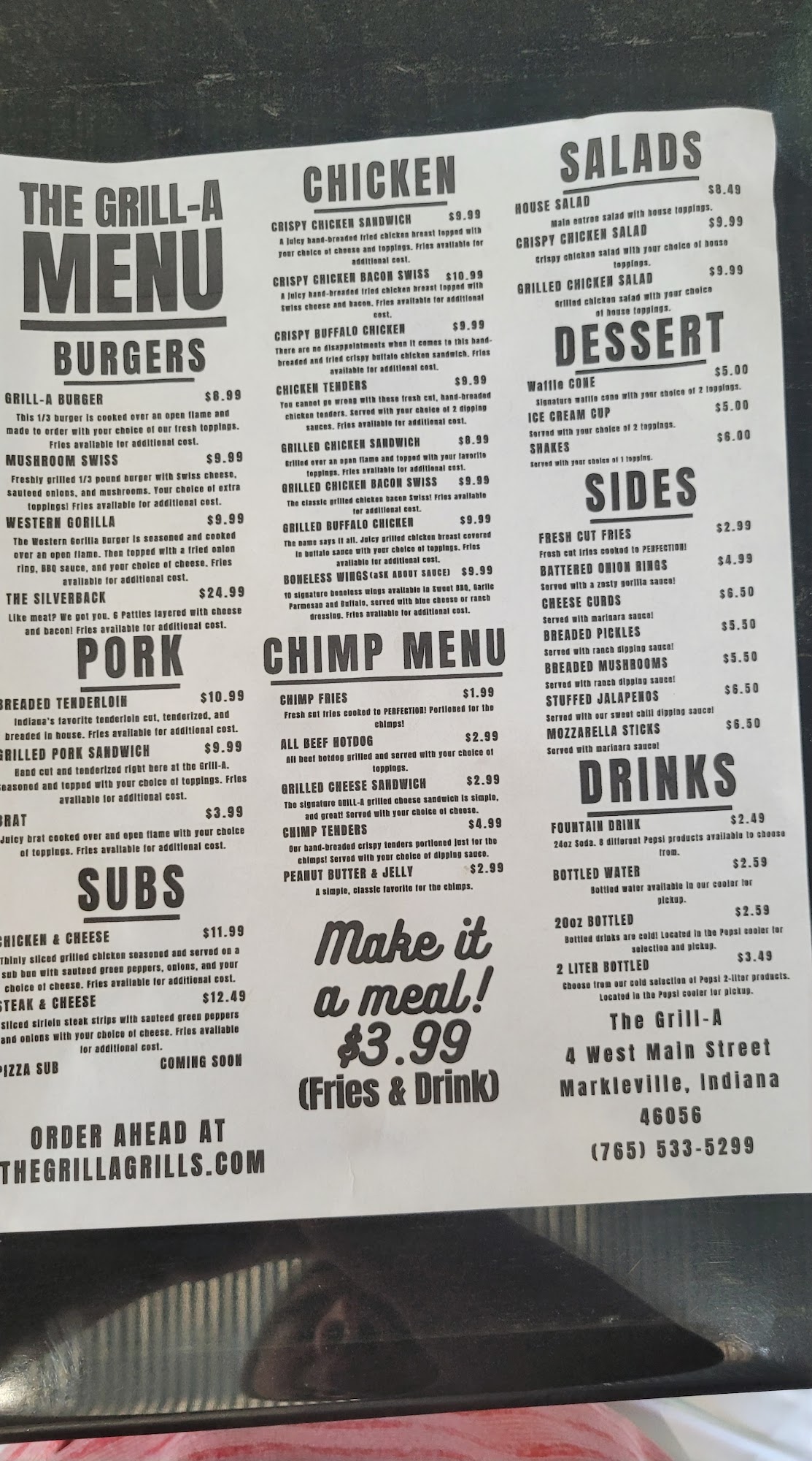 The Grill-A Menu