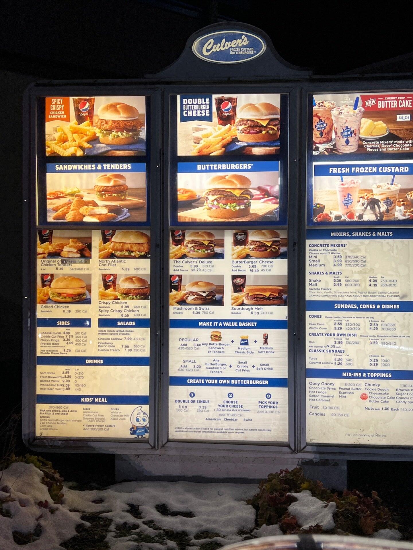 Culver’s Menu