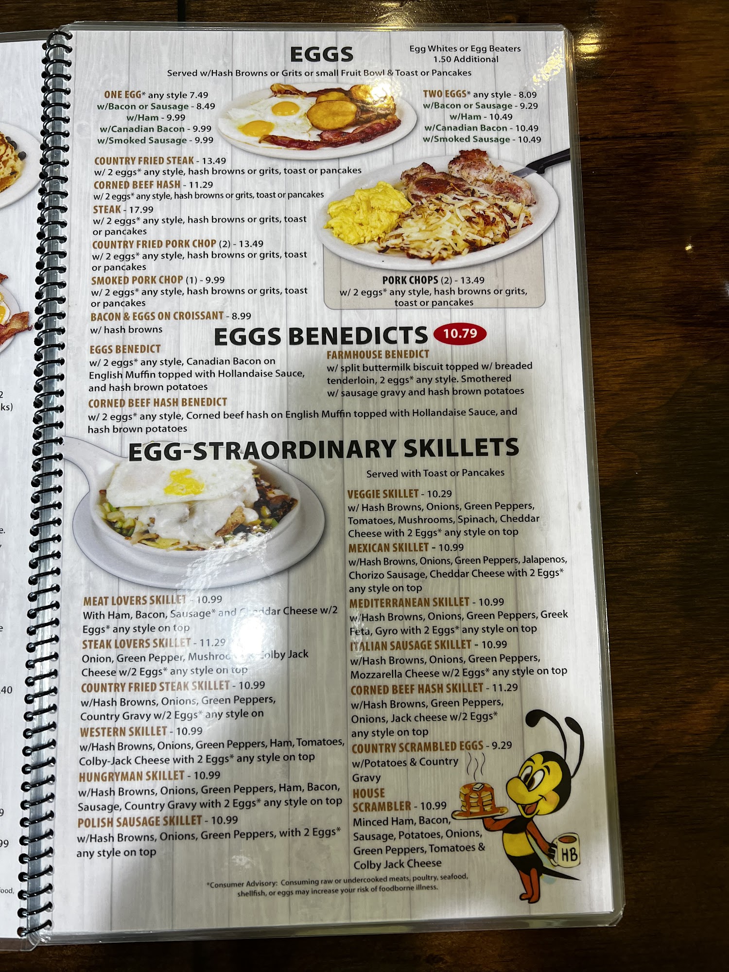 Honey Beez Pancake House Menu