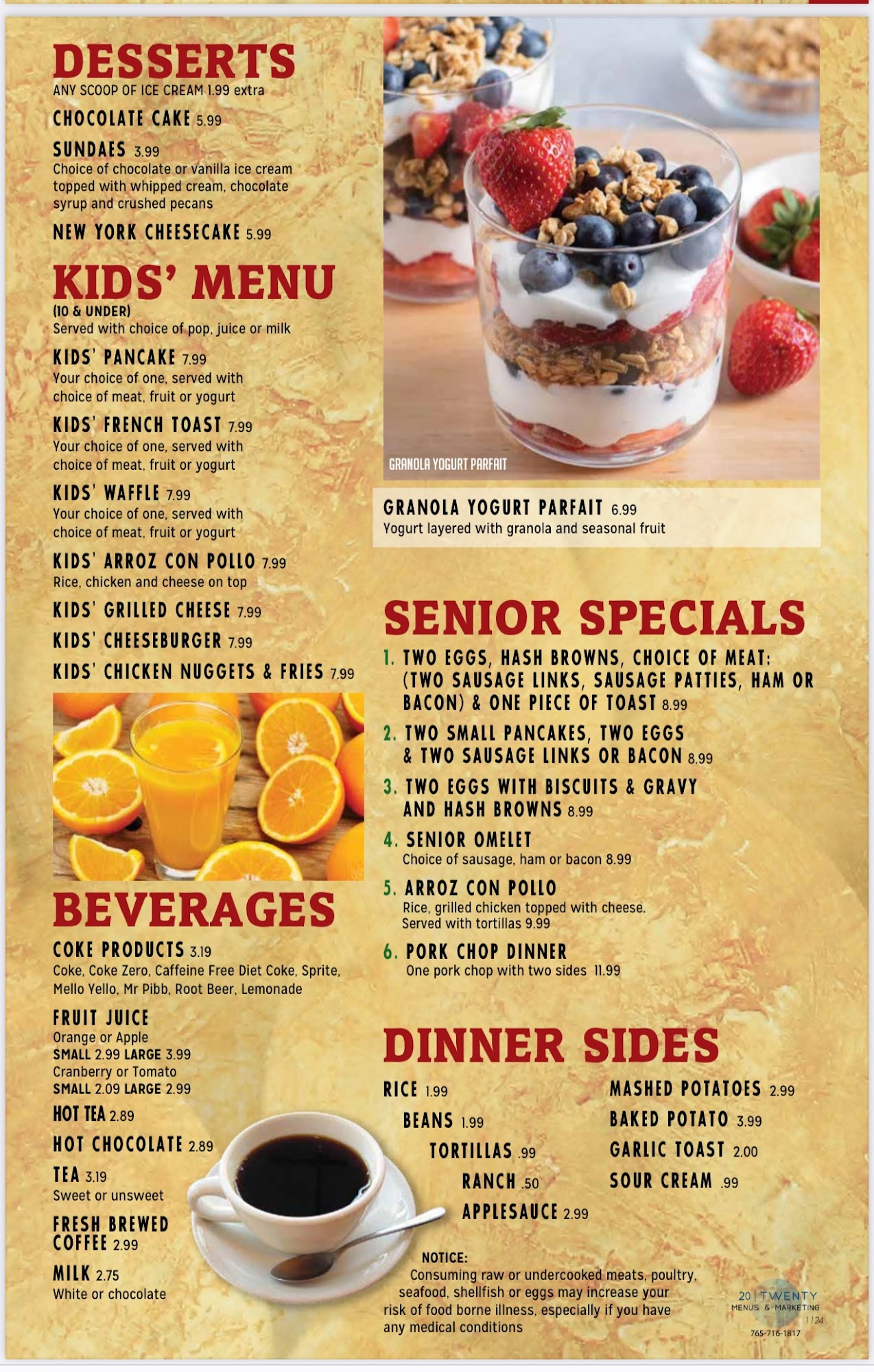 Madison Street Cafe Menu