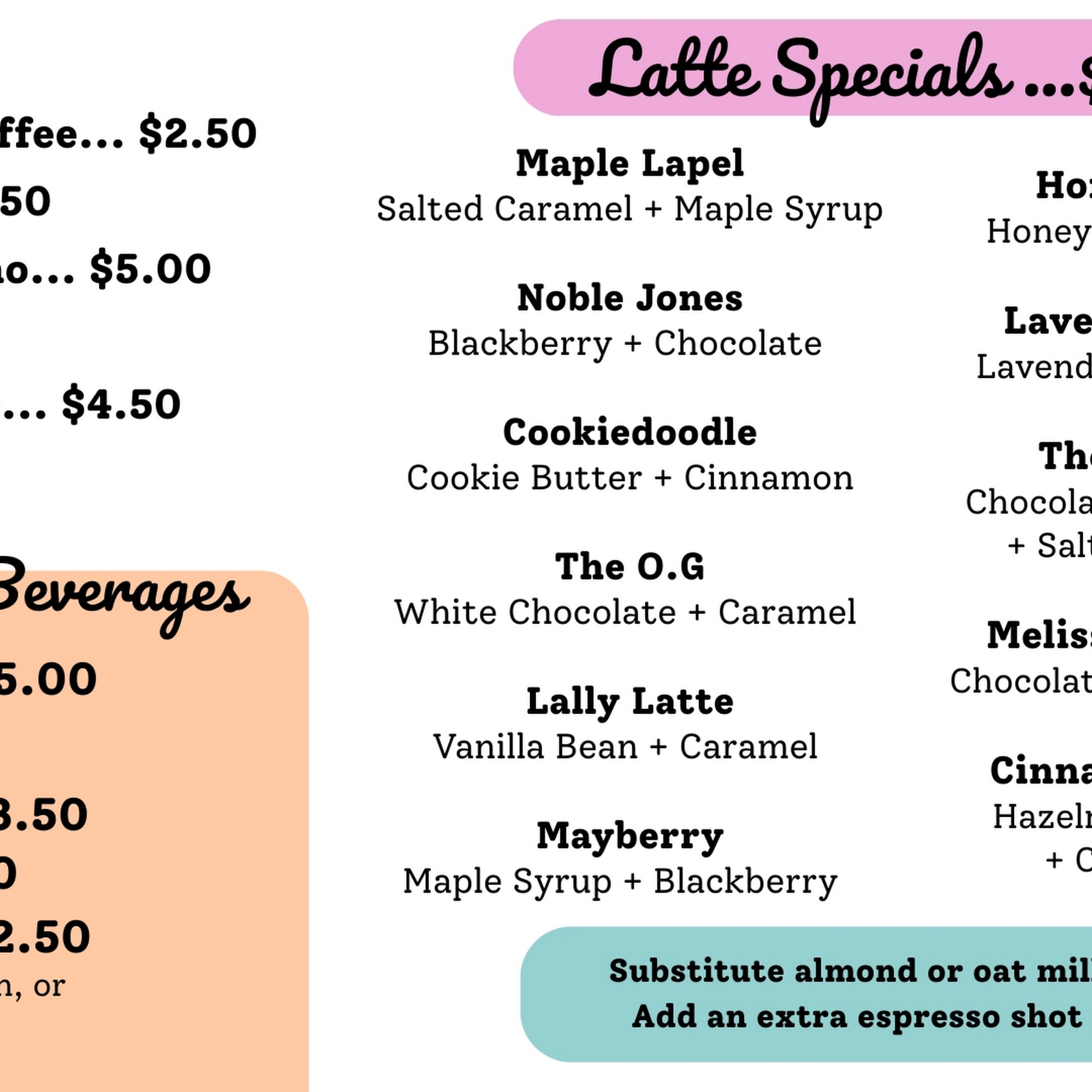 Fluff Bake Shop Menu