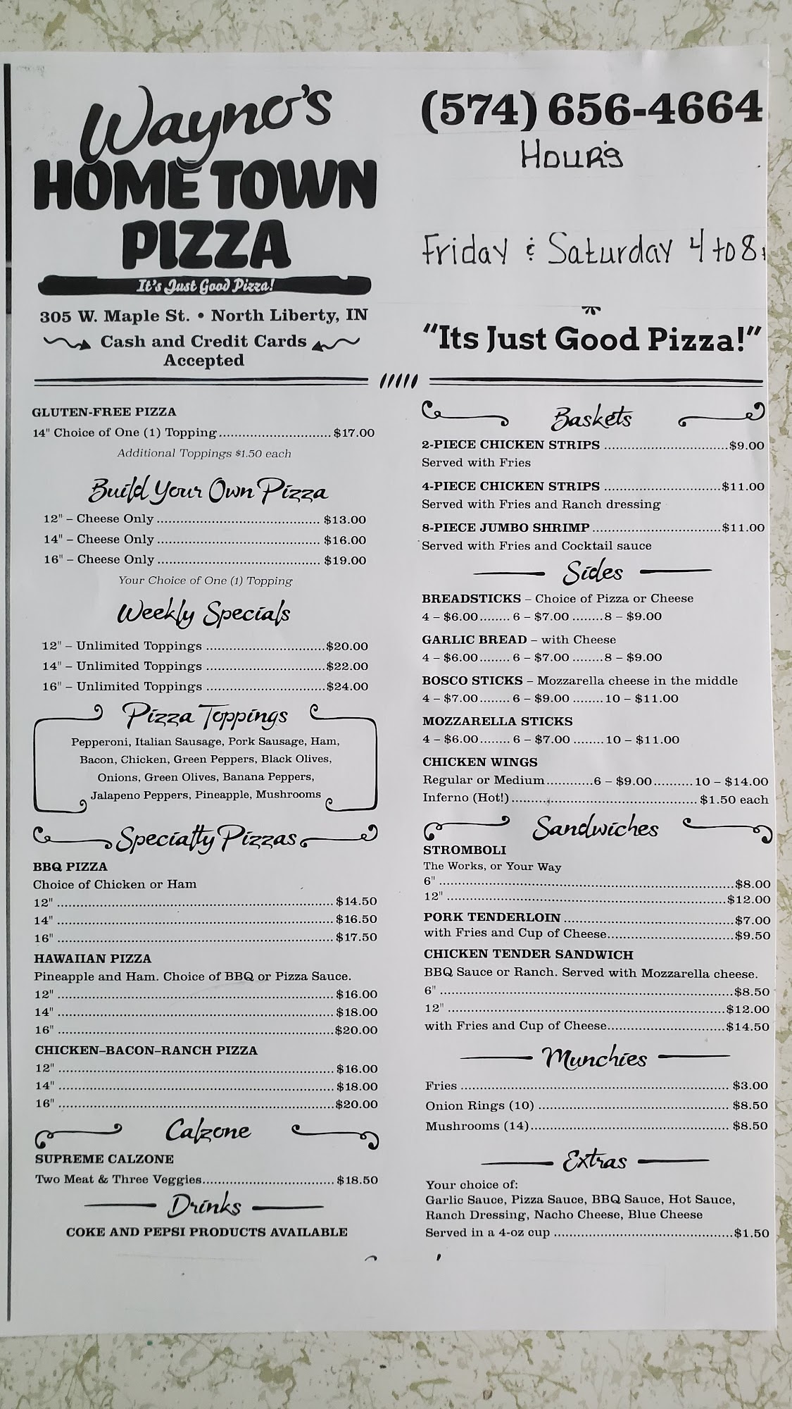 Wayno's Hometown Pizza 305 W Maple Ave, North Liberty