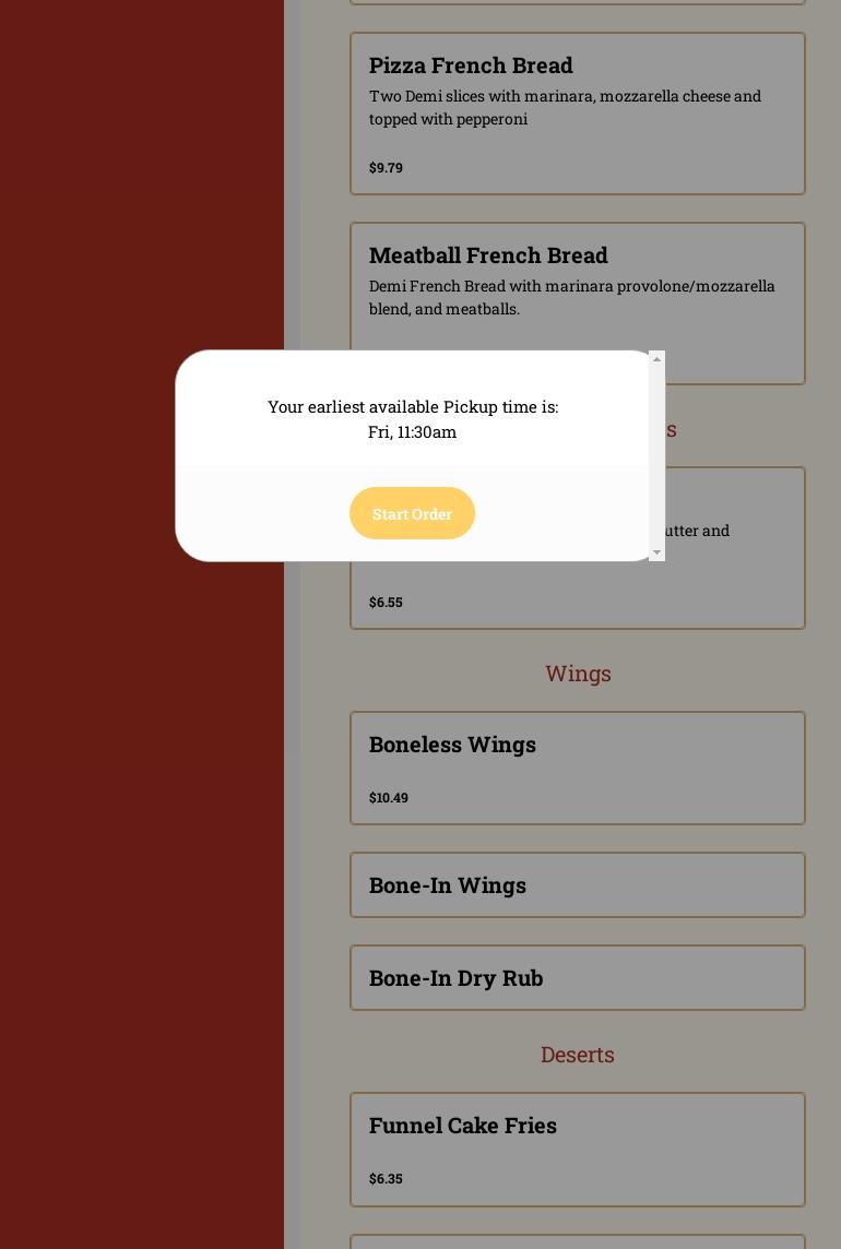 Keyhole Pizzeria Menu