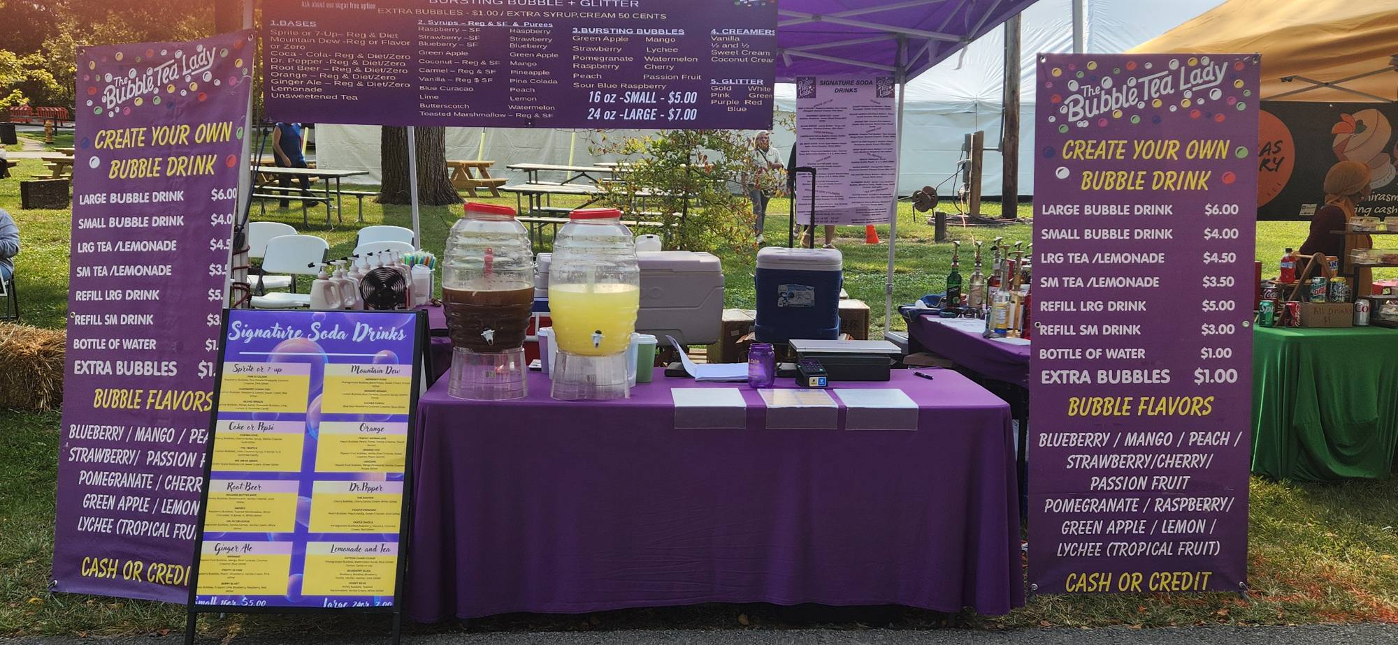 The Bubble Tea Lady Menu