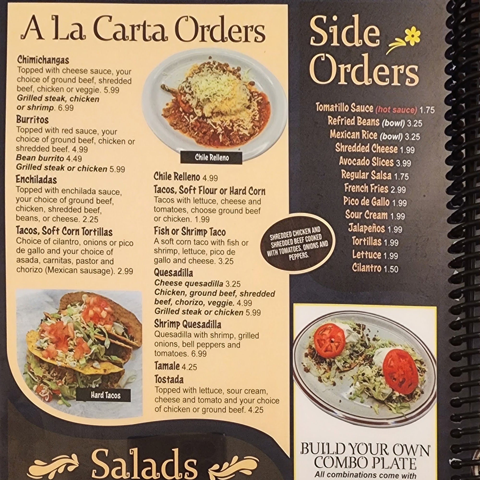 Los Hermanos Dos Mexican Restaurant Menu