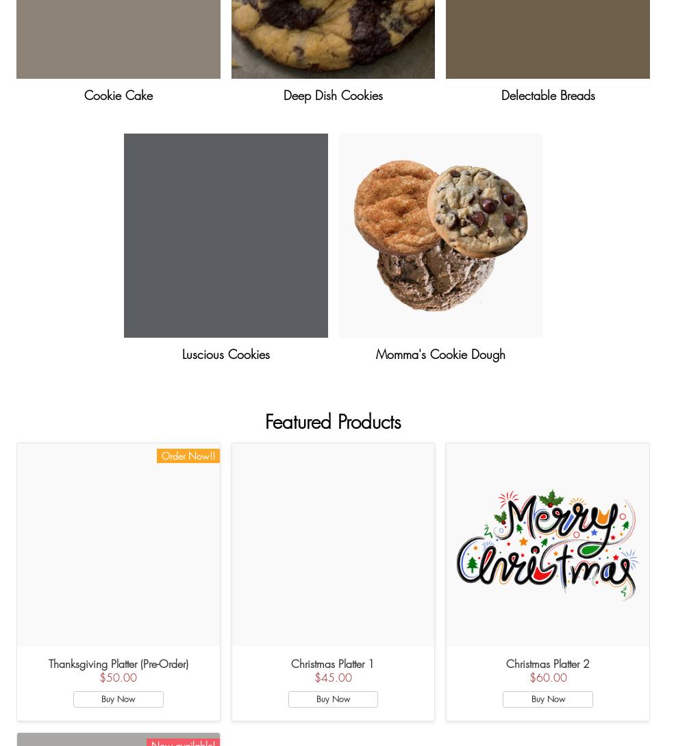 Momma Shell’s Cookies Menu