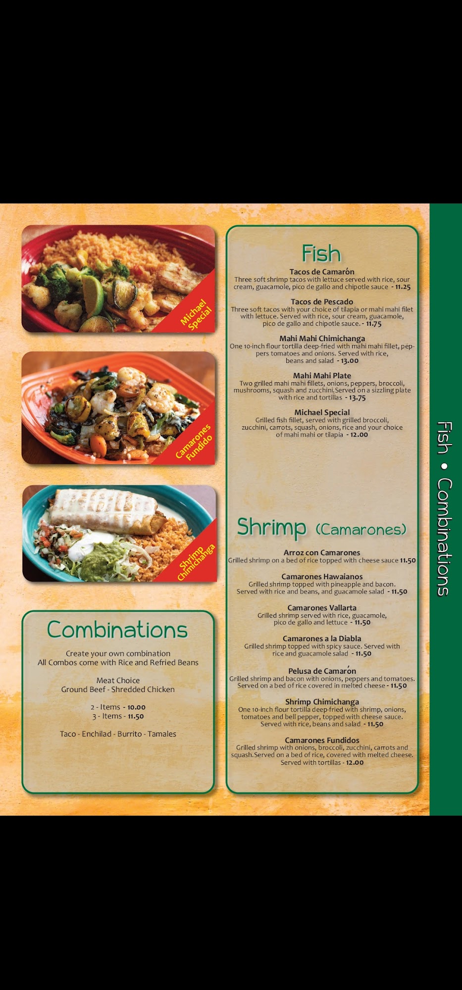 Casa Sevilla lll shoals Menu